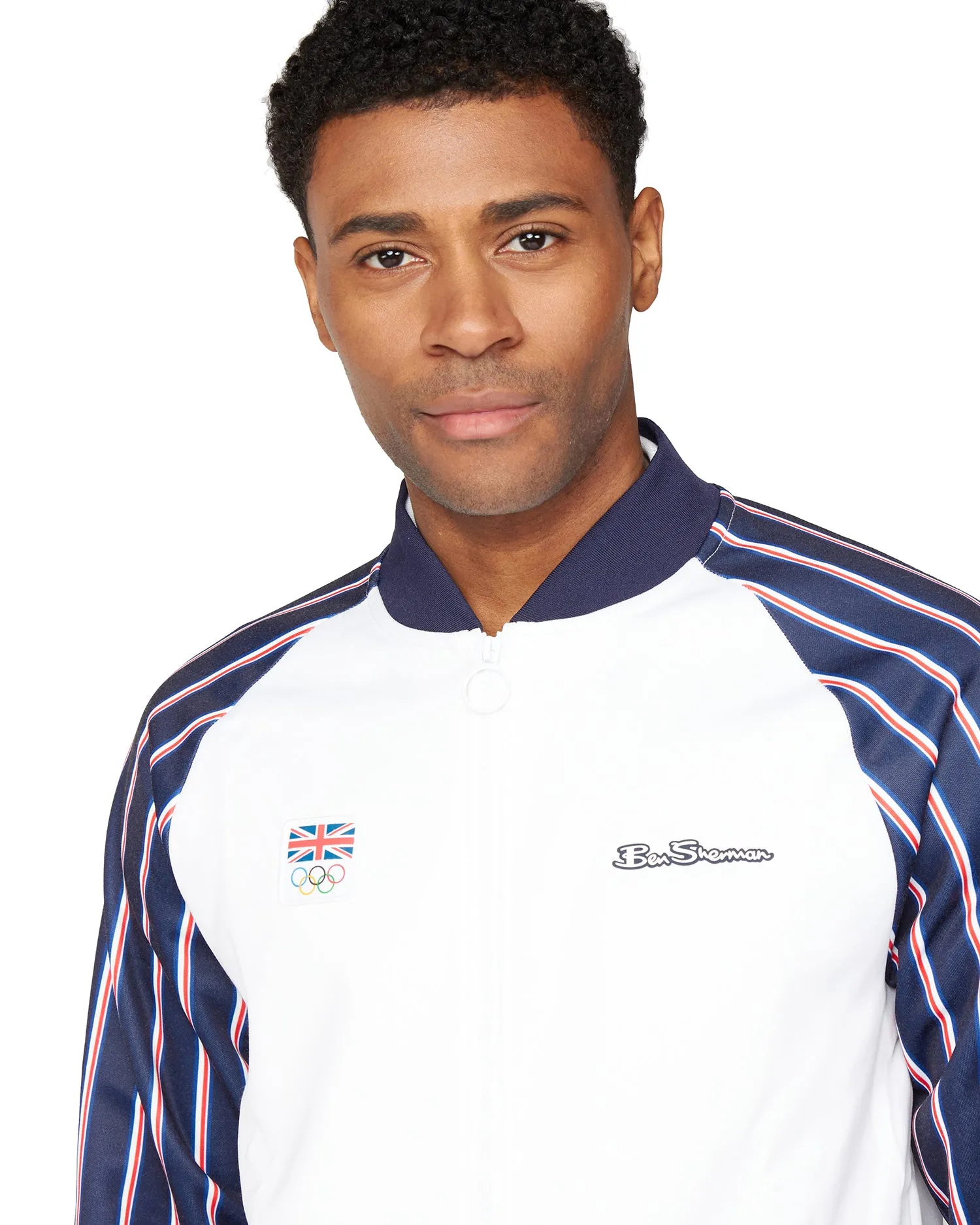 Team GB Men's Union Stripe Tricot Bomber - White sold by Ben Sherman product image thumbnail 3