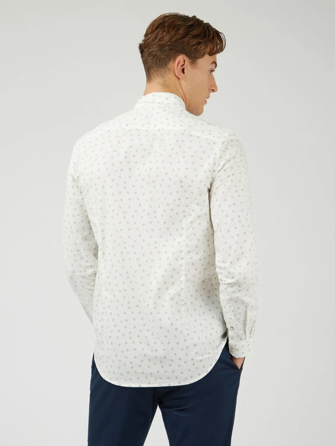 Scattered Spot Print Long-Sleeve Shirt - Ivory sold by Ben Sherman product image thumbnail 5
