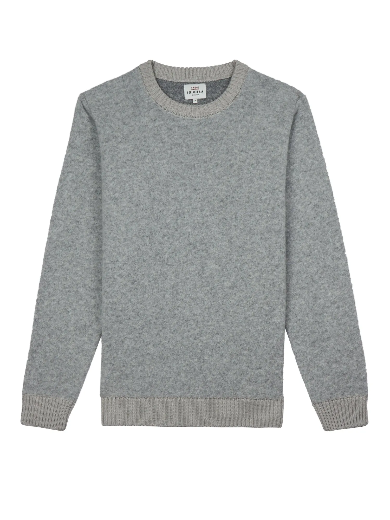 Boucle Knit Crewneck Sweater - Grey sold by Ben Sherman product image thumbnail 5