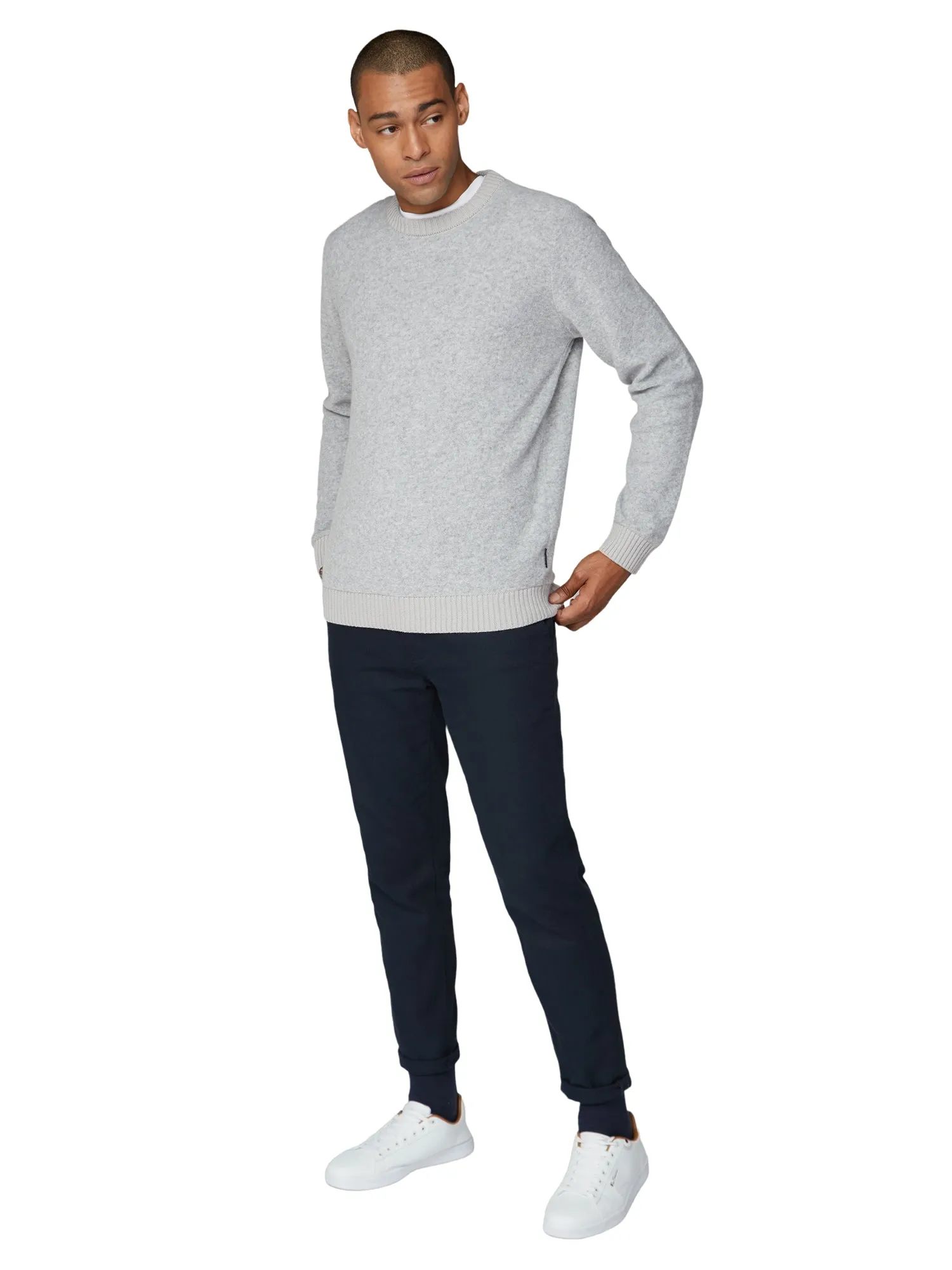Boucle Knit Crewneck Sweater - Grey sold by Ben Sherman product image thumbnail 4