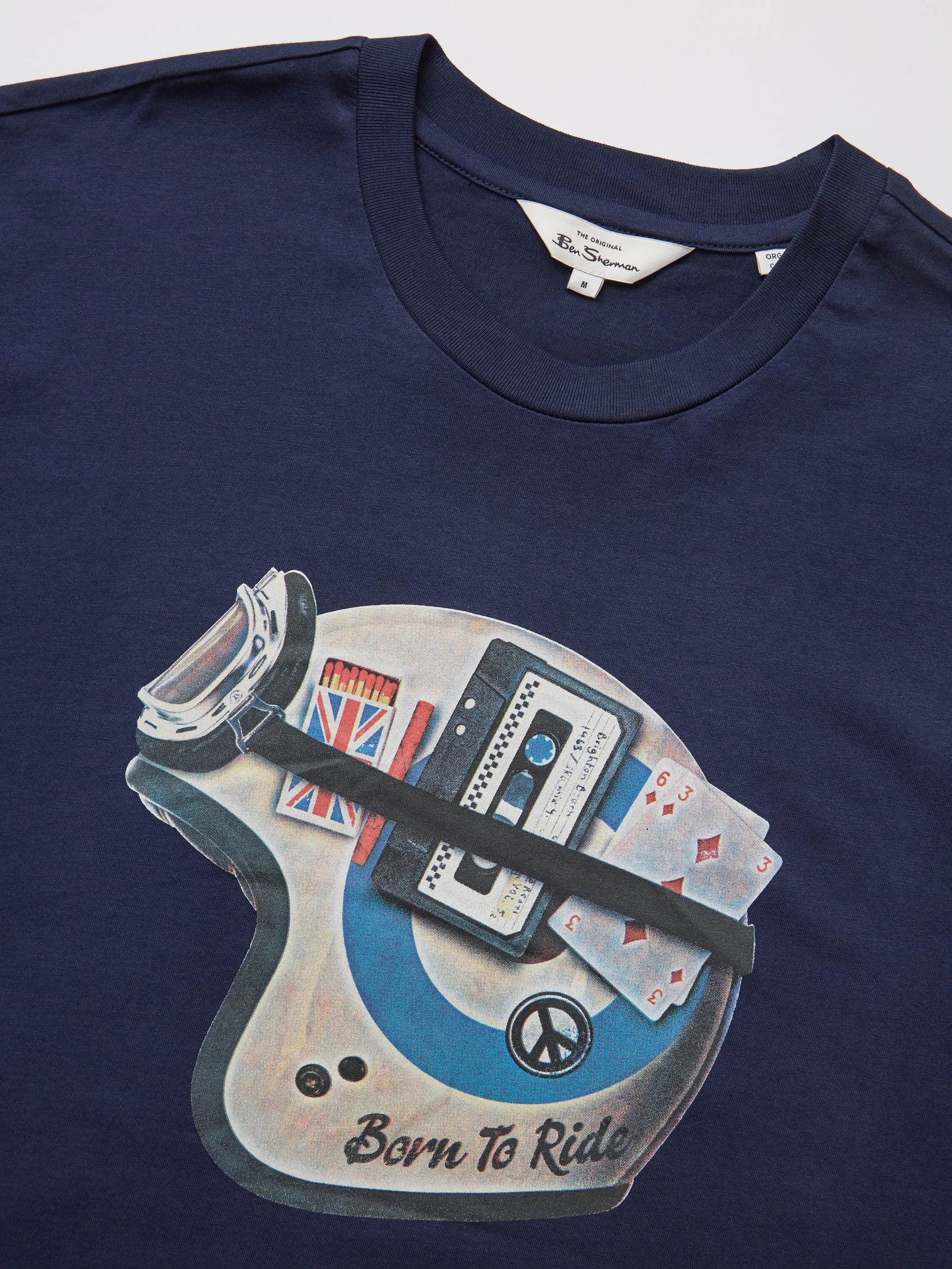 Organic Jersey Heritage Helmet Graphic Tee - Marine sold by Ben Sherman