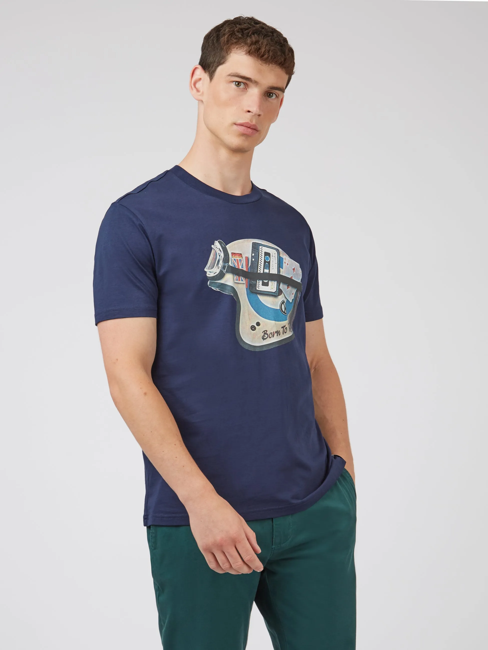 Organic Jersey Heritage Helmet Graphic Tee - Marine sold by Ben Sherman product image thumbnail 4