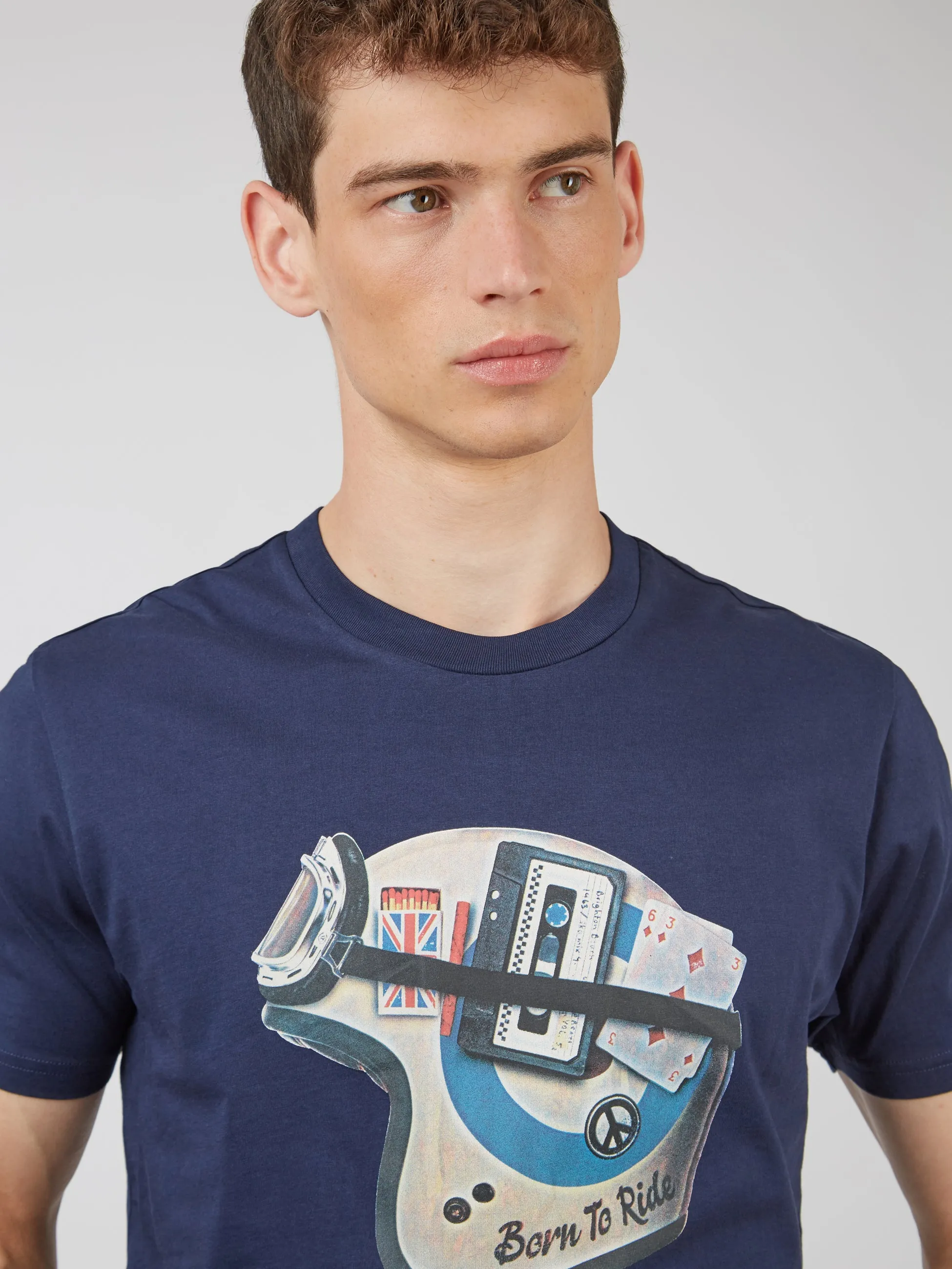 Organic Jersey Heritage Helmet Graphic Tee - Marine sold by Ben Sherman product image thumbnail 2
