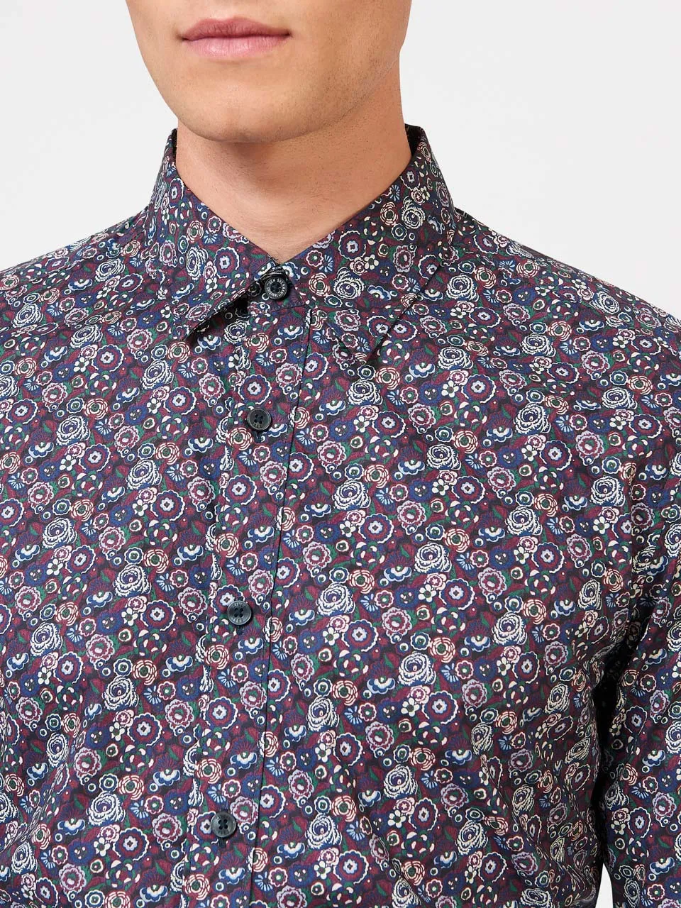 Winter Floral Print Shirt - Plum sold by Ben Sherman