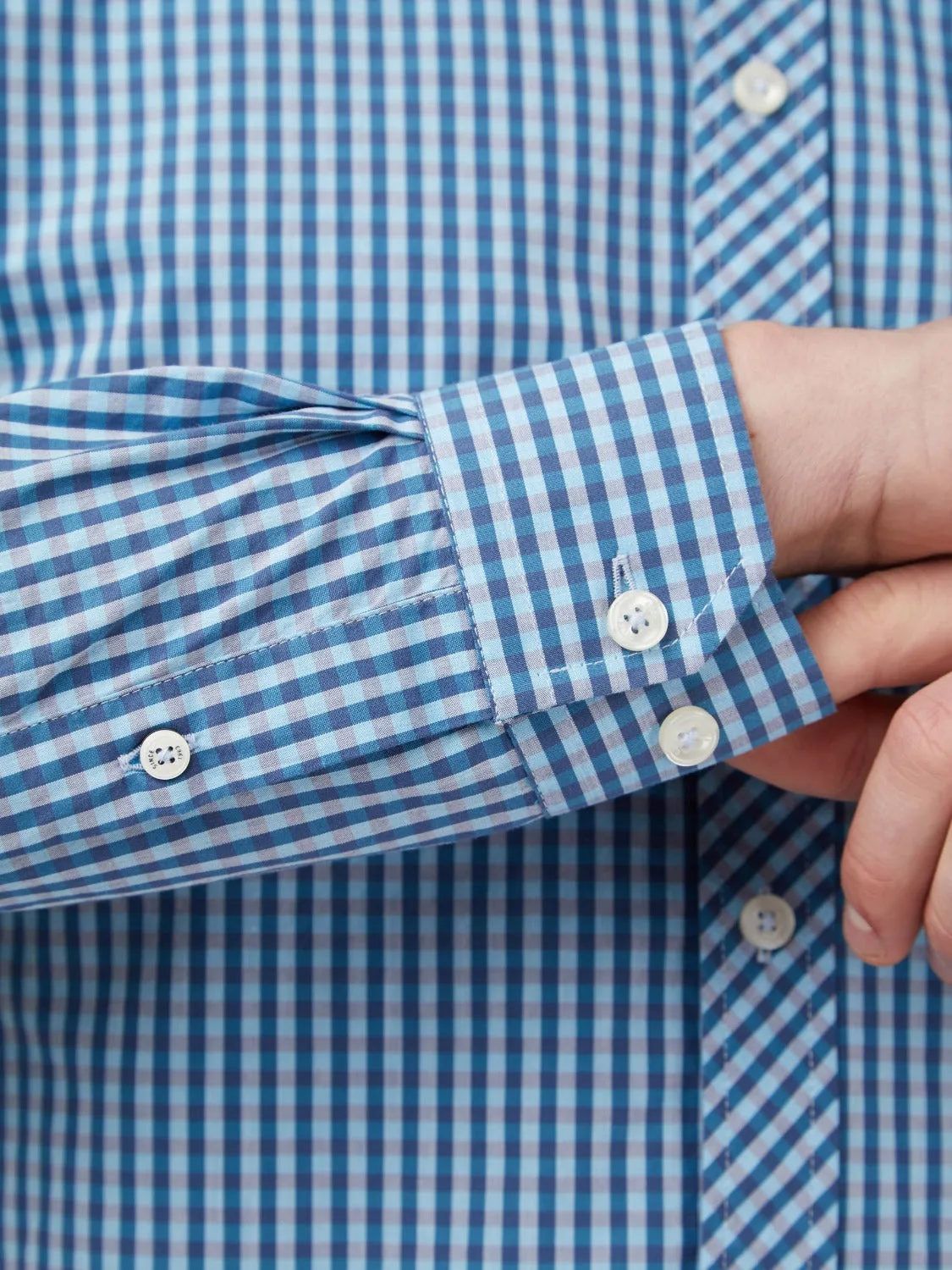 Signature Gingham Long-Sleeve Shirt - Blue Denim sold by Ben Sherman product image thumbnail 5