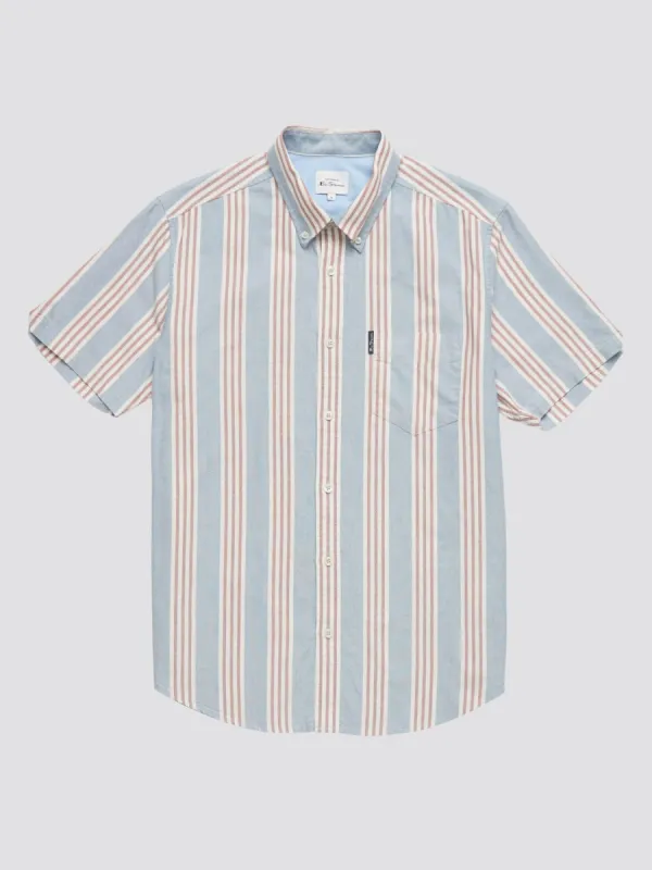 Ivy Block Stripe Short-Sleeve Shirt sold by Ben Sherman