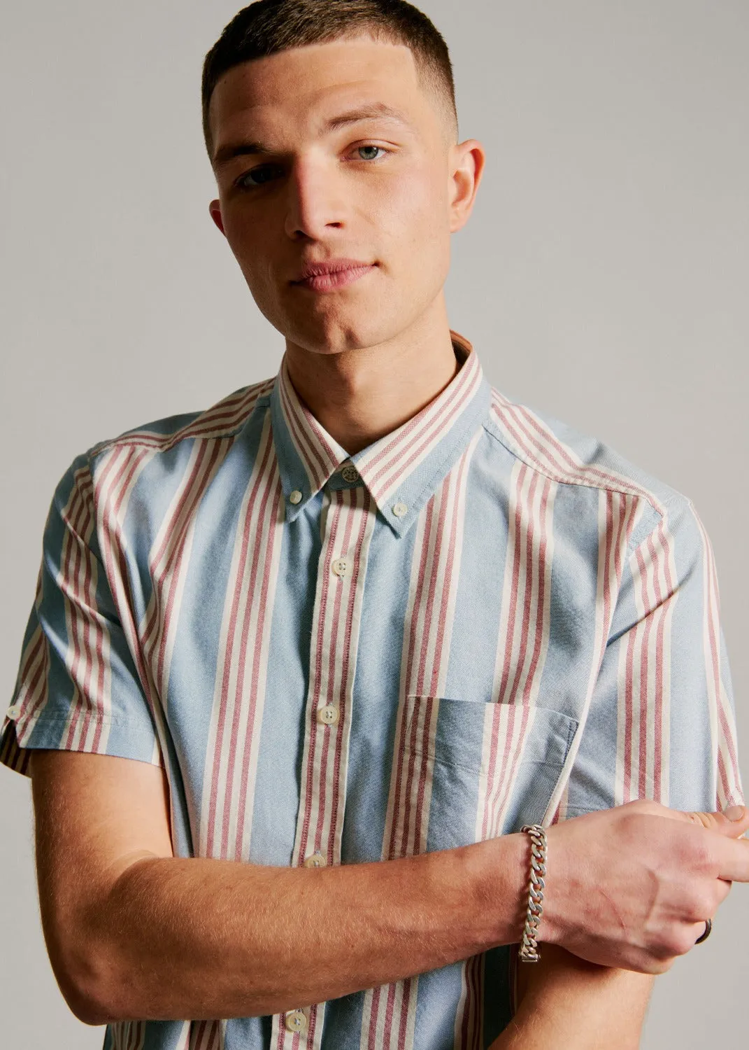 Ivy Block Stripe Short-Sleeve Shirt sold by Ben Sherman product image thumbnail 5