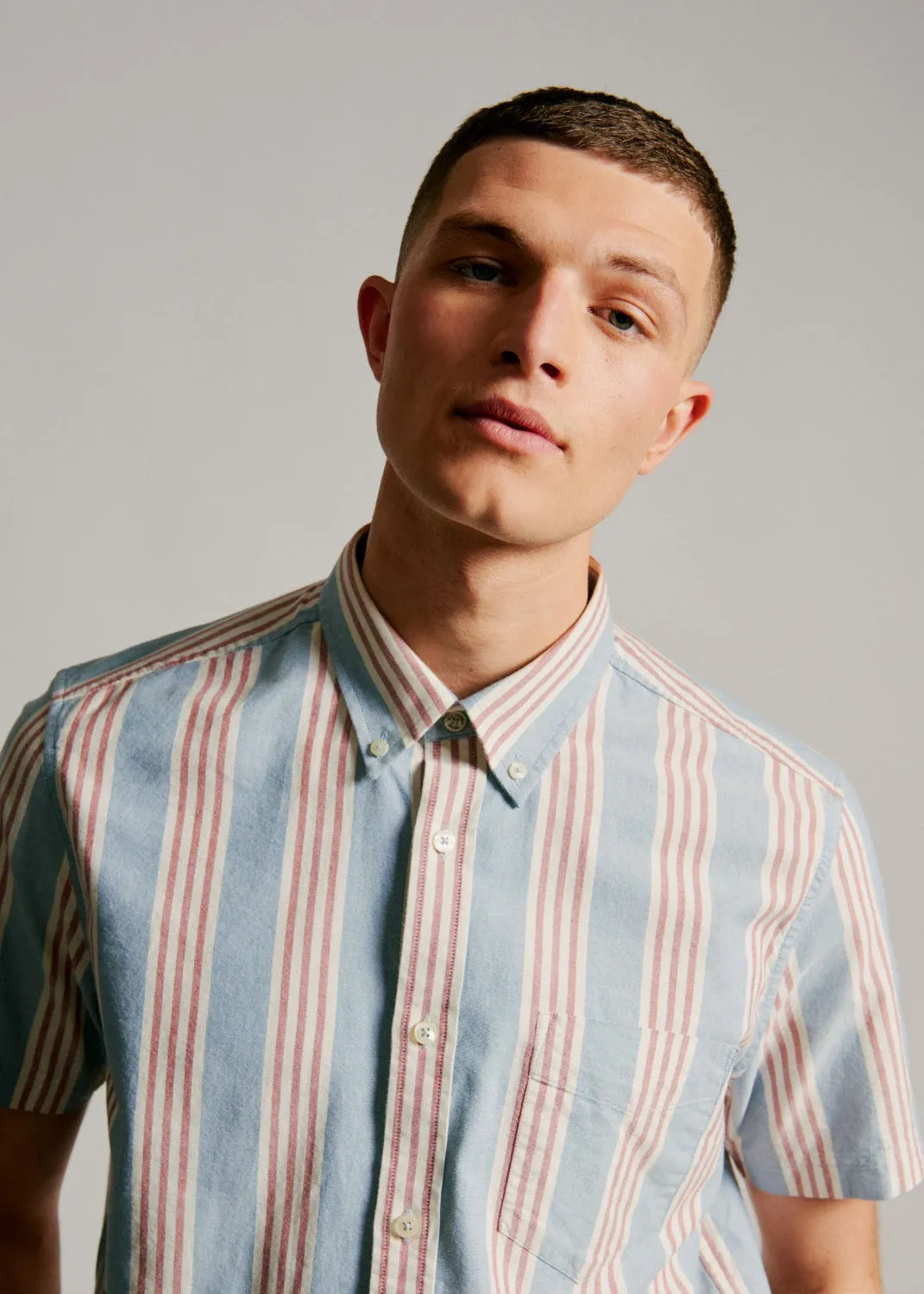 Ivy Block Stripe Short-Sleeve Shirt sold by Ben Sherman product image thumbnail 4