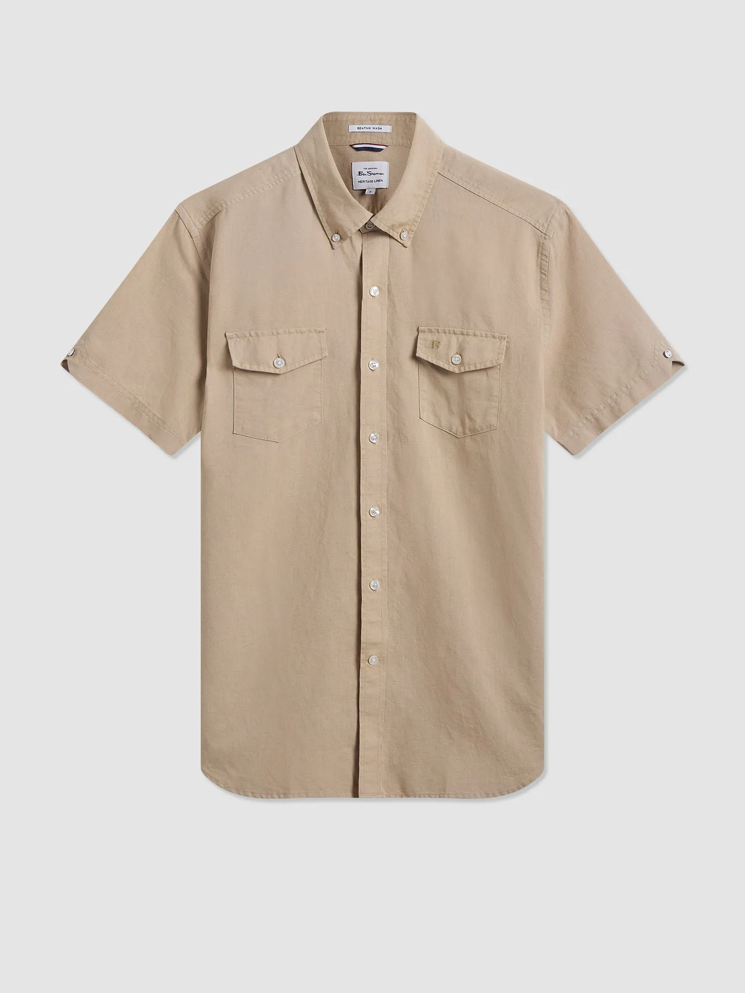 Garment Dye Linen Shirt - Sand sold by Ben Sherman product image thumbnail 2