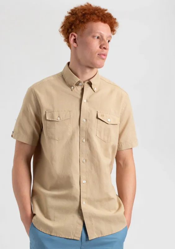 Garment Dye Linen Shirt - Sand sold by Ben Sherman