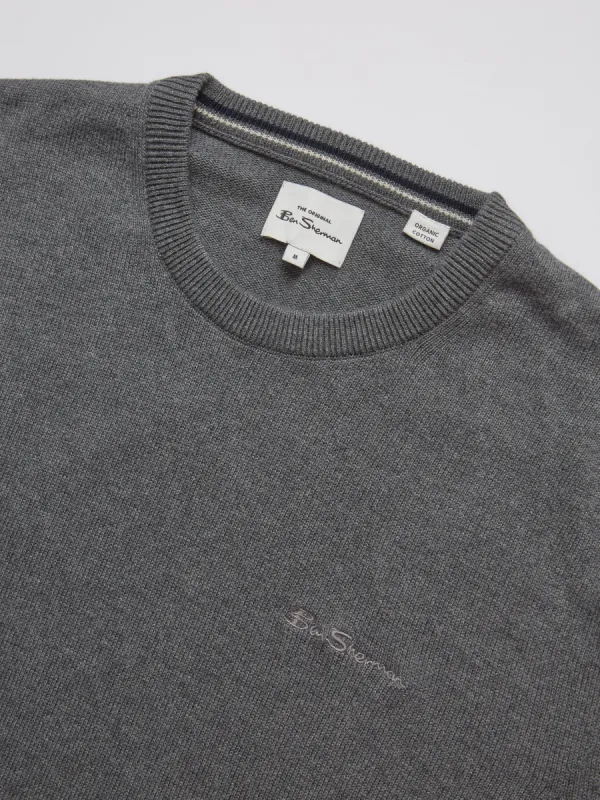 Signature Knit Crewneck Sweater - Charcoal sold by Ben Sherman