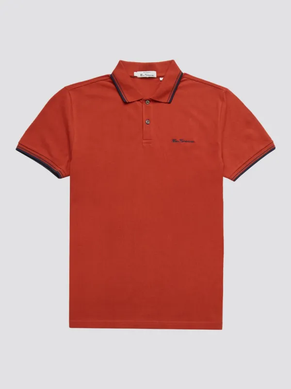 Signature Organic Cotton Polo - Cinnamon sold by Ben Sherman