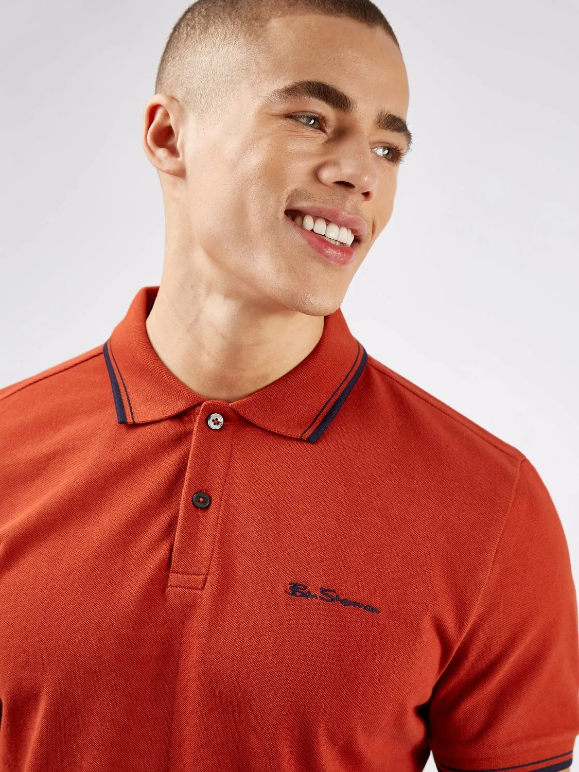 Signature Organic Cotton Polo - Cinnamon sold by Ben Sherman product image thumbnail 5