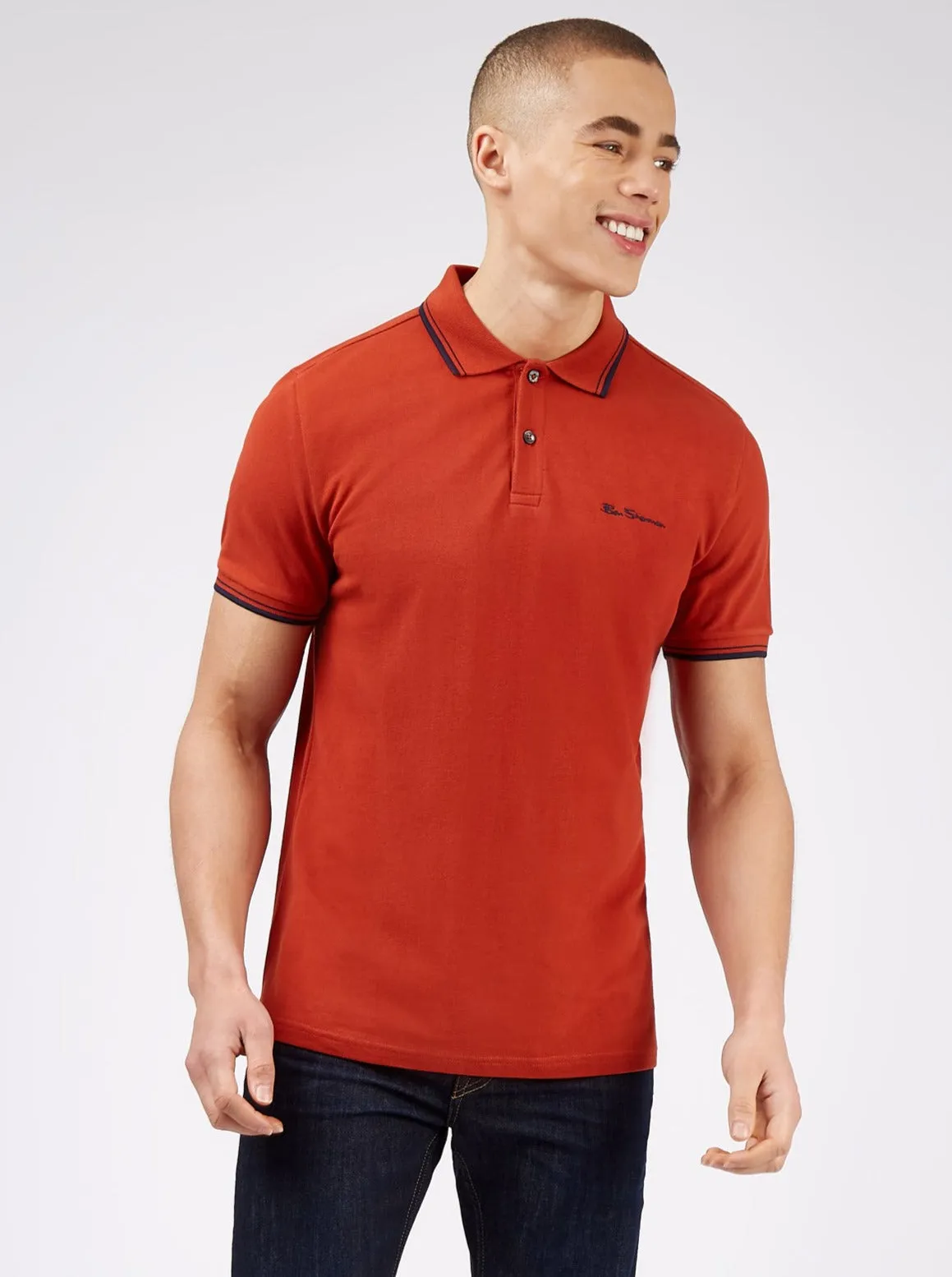 Signature Organic Cotton Polo - Cinnamon sold by Ben Sherman product image thumbnail 2