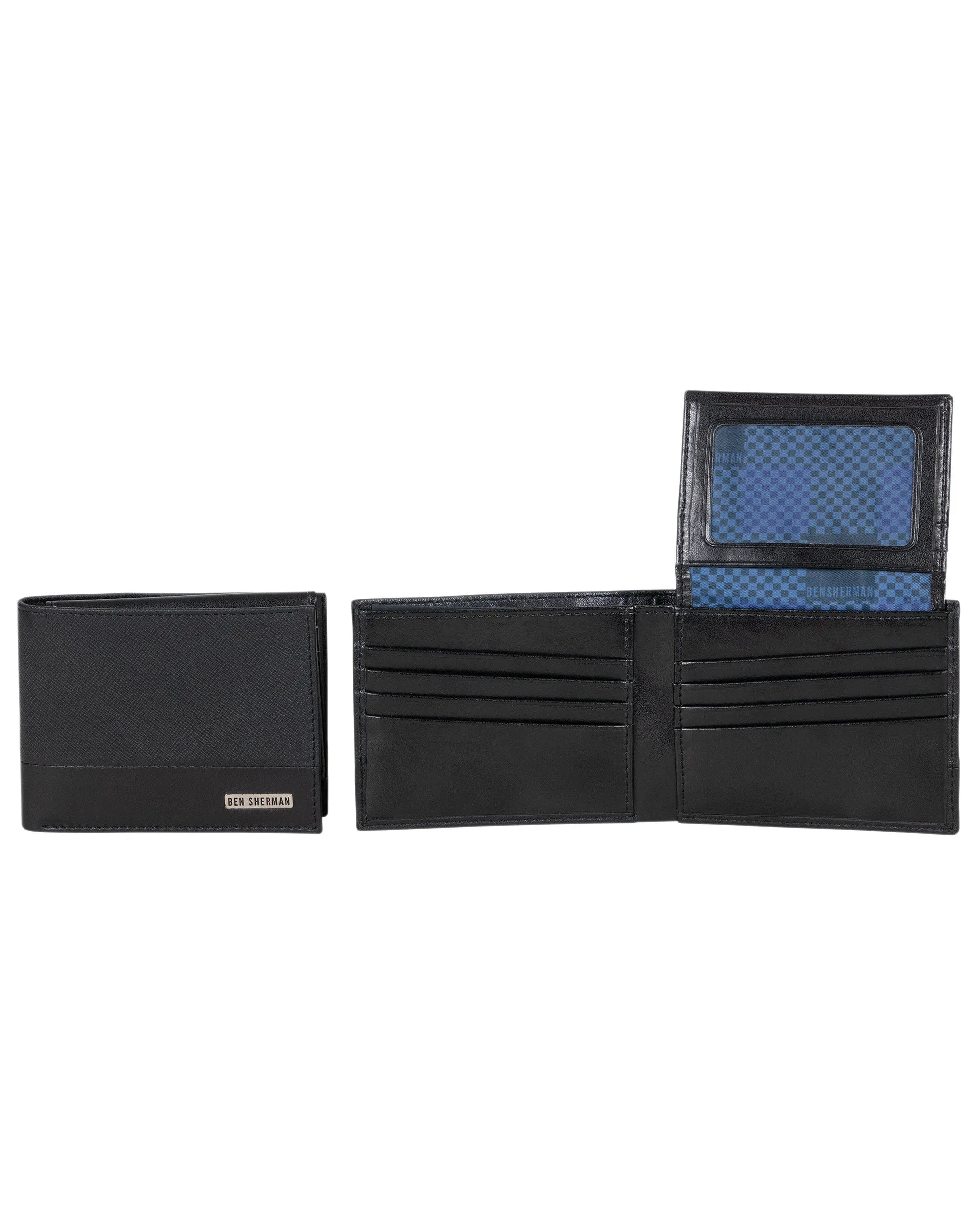 Shadwell Full Grain Bambino/Fabrino Leather Passcase - Black sold by Ben Sherman product image thumbnail 4