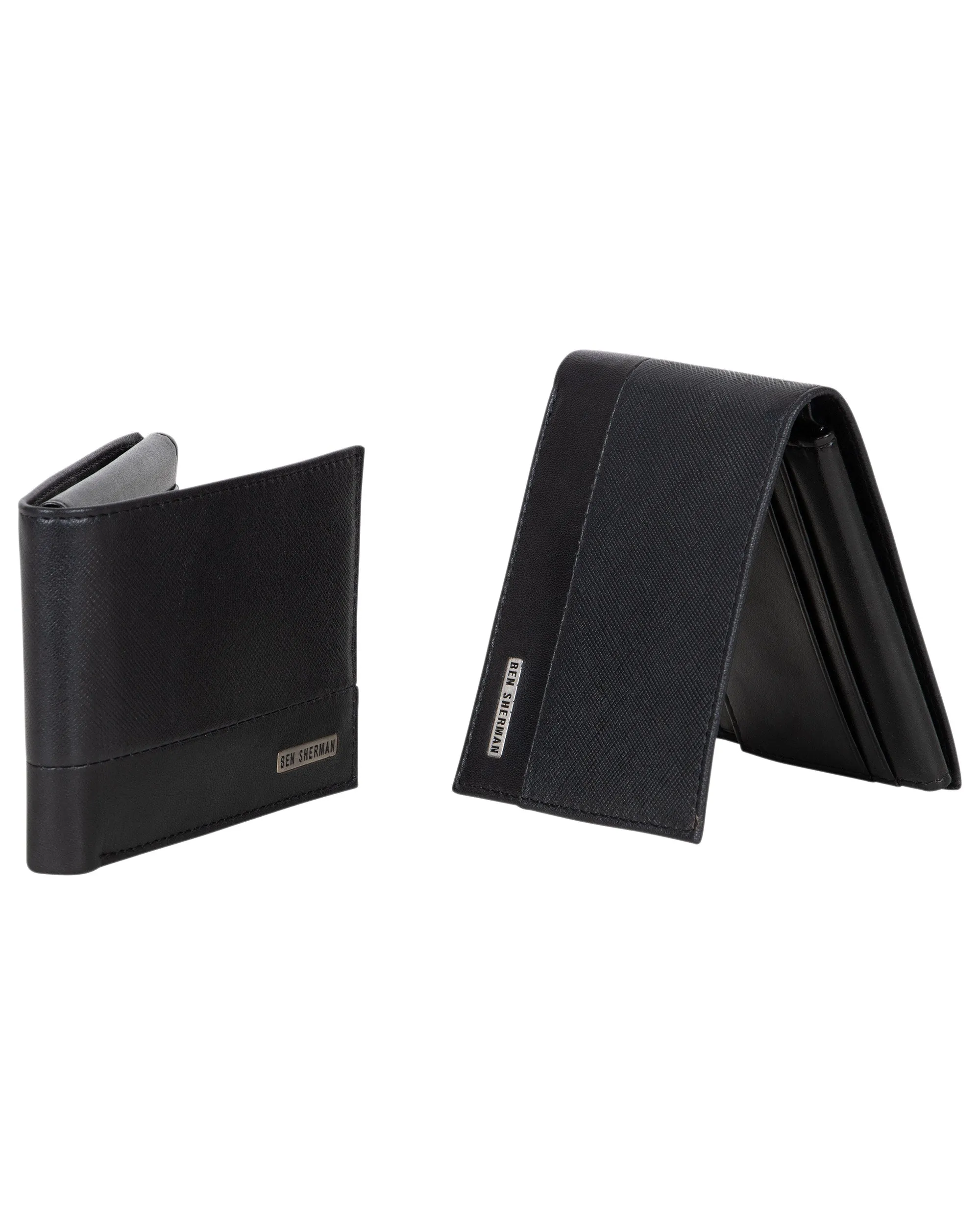 Shadwell Full Grain Bambino/Fabrino Leather Passcase - Black sold by Ben Sherman product image thumbnail 3