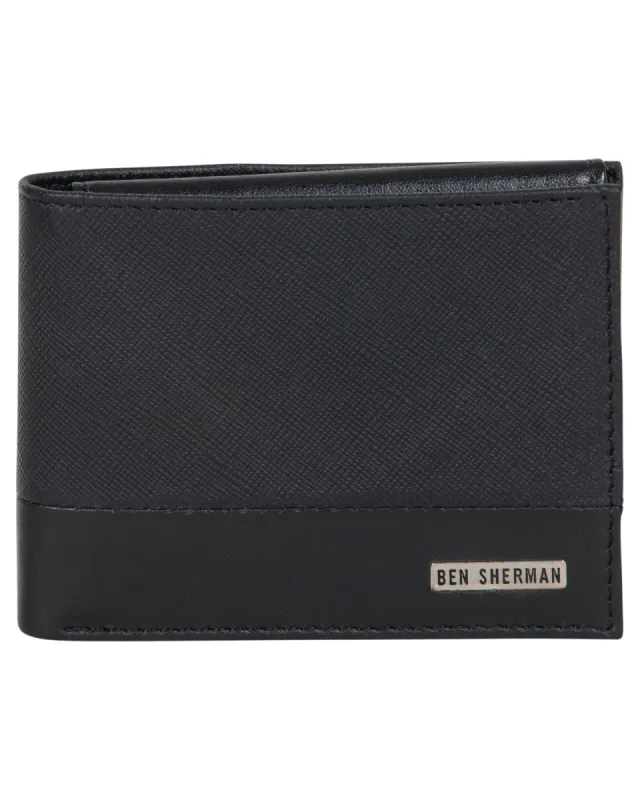 Shadwell Full Grain Bambino/Fabrino Leather Passcase - Black made by Heritage