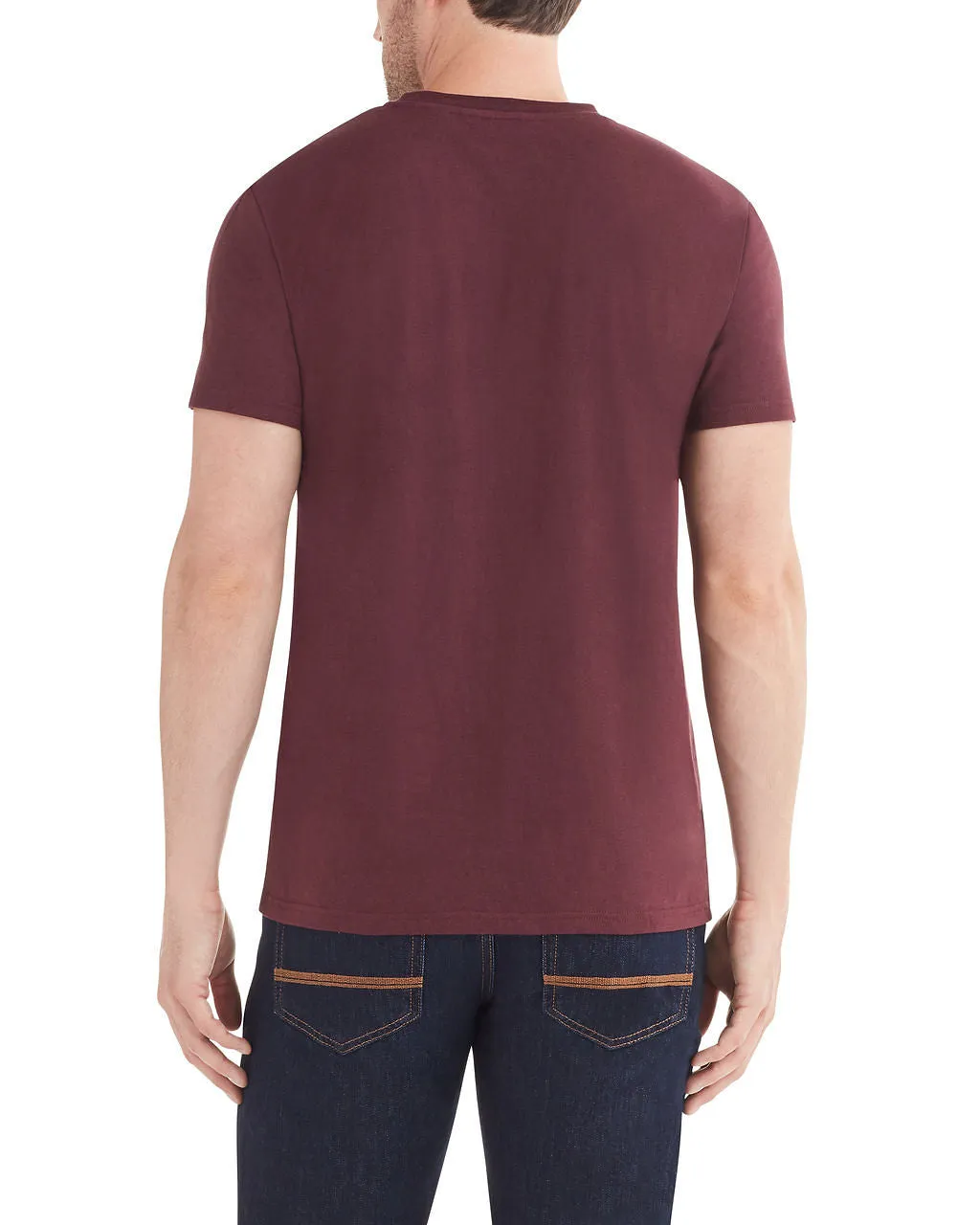 Dot Stripe Pocket Print Styled T-Shirt - Wine sold by Ben Sherman product image thumbnail 2