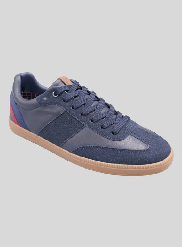 Ryan Mod Stripe Soccer Sneaker - Navy sold by Ben Sherman