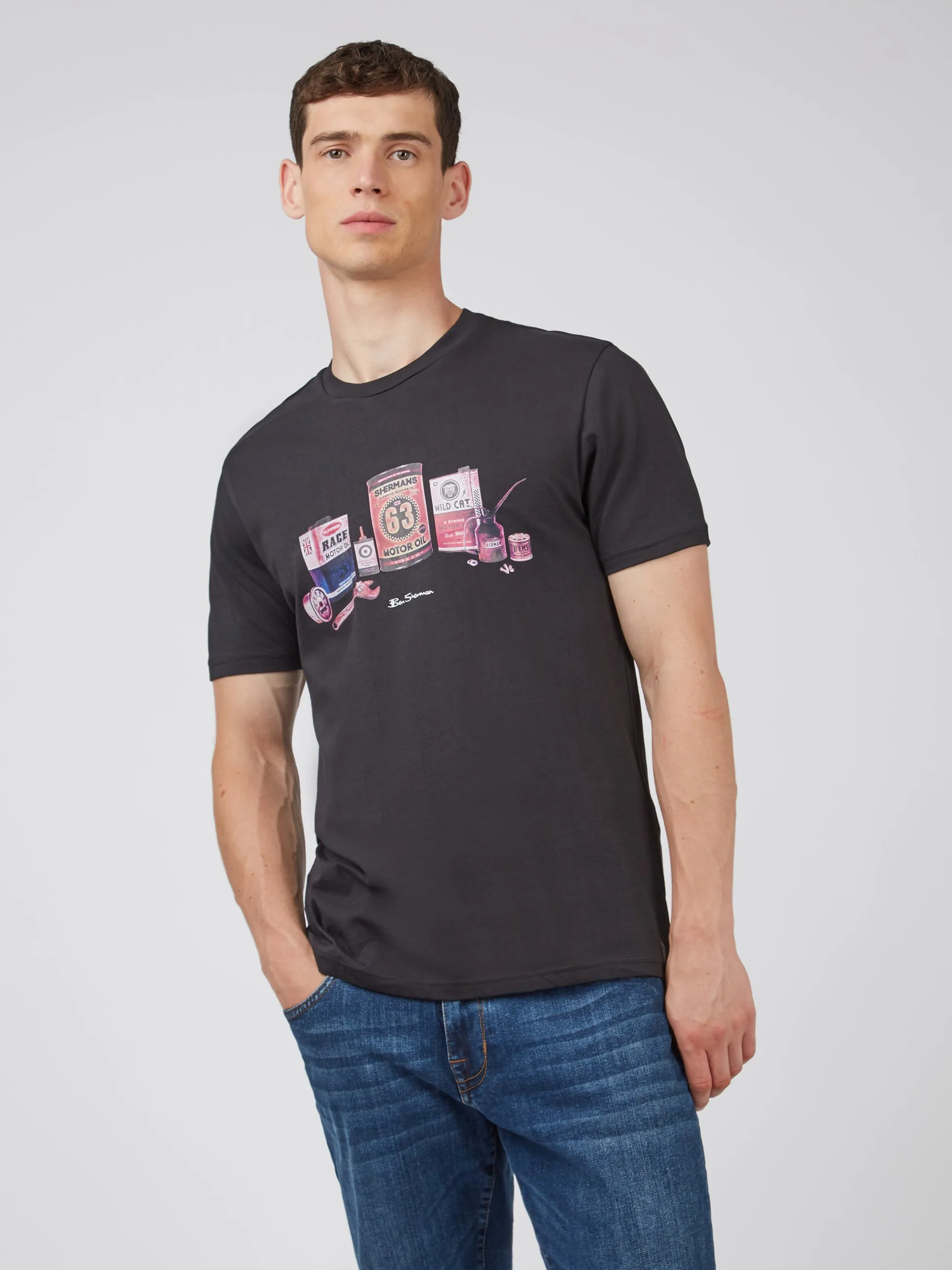 Organic Jersey Chest-Print Graphic Tee sold by Ben Sherman product image thumbnail 3