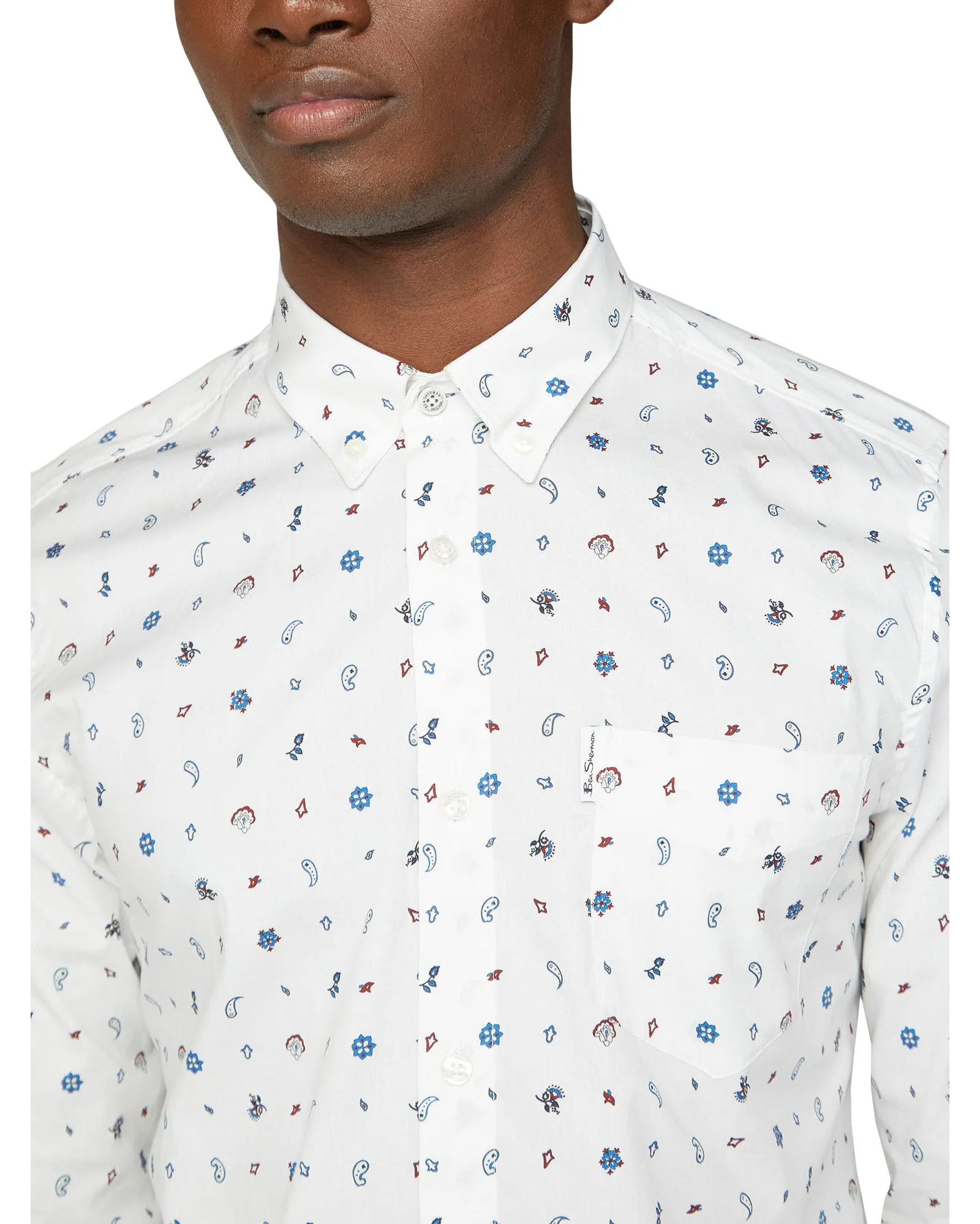 Long-Sleeve Conversational Print Shirt - Off White sold by Ben Sherman product image thumbnail 3