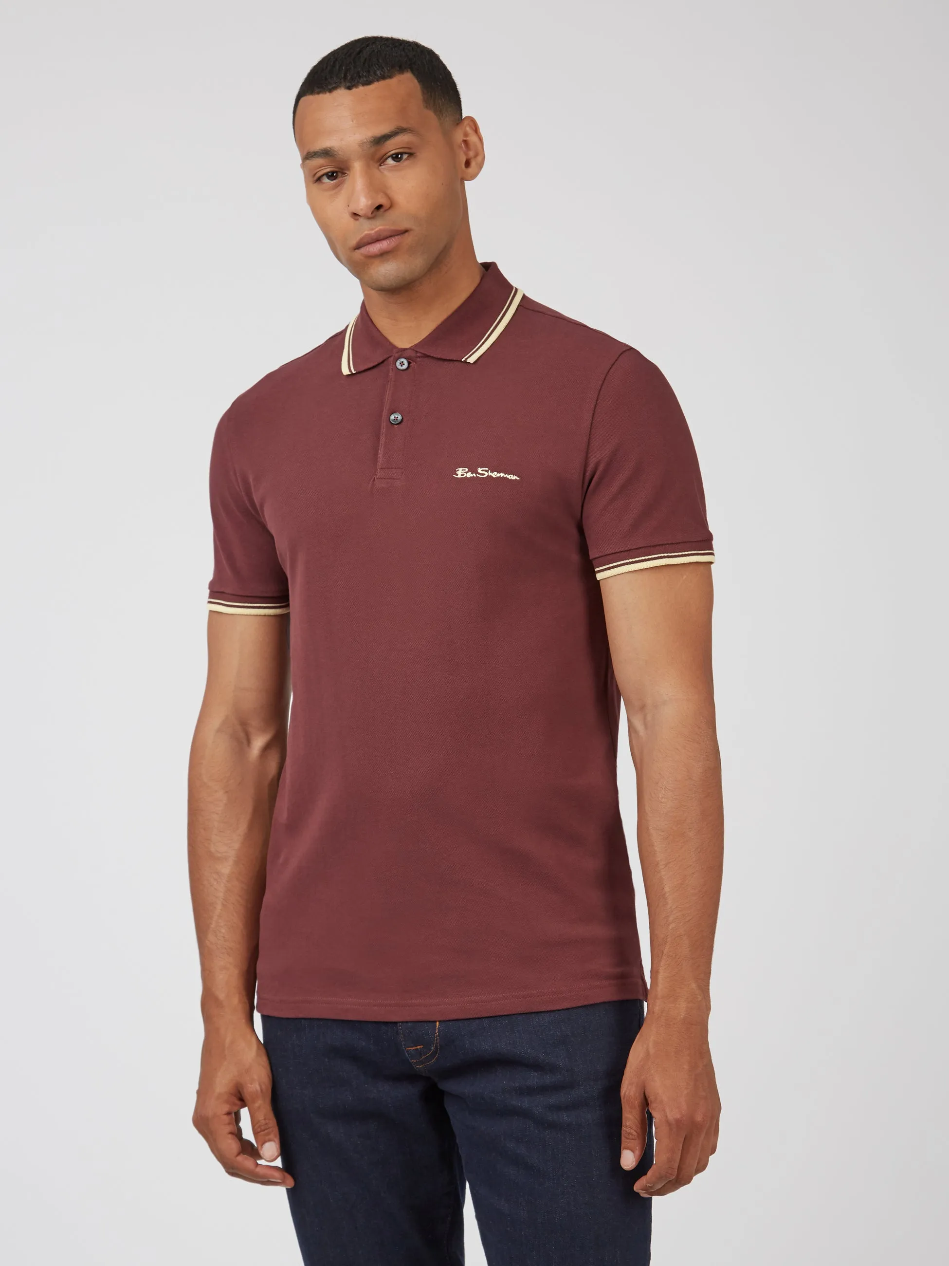 Signature Organic Cotton Polo - Aubergine sold by Ben Sherman product image thumbnail 2