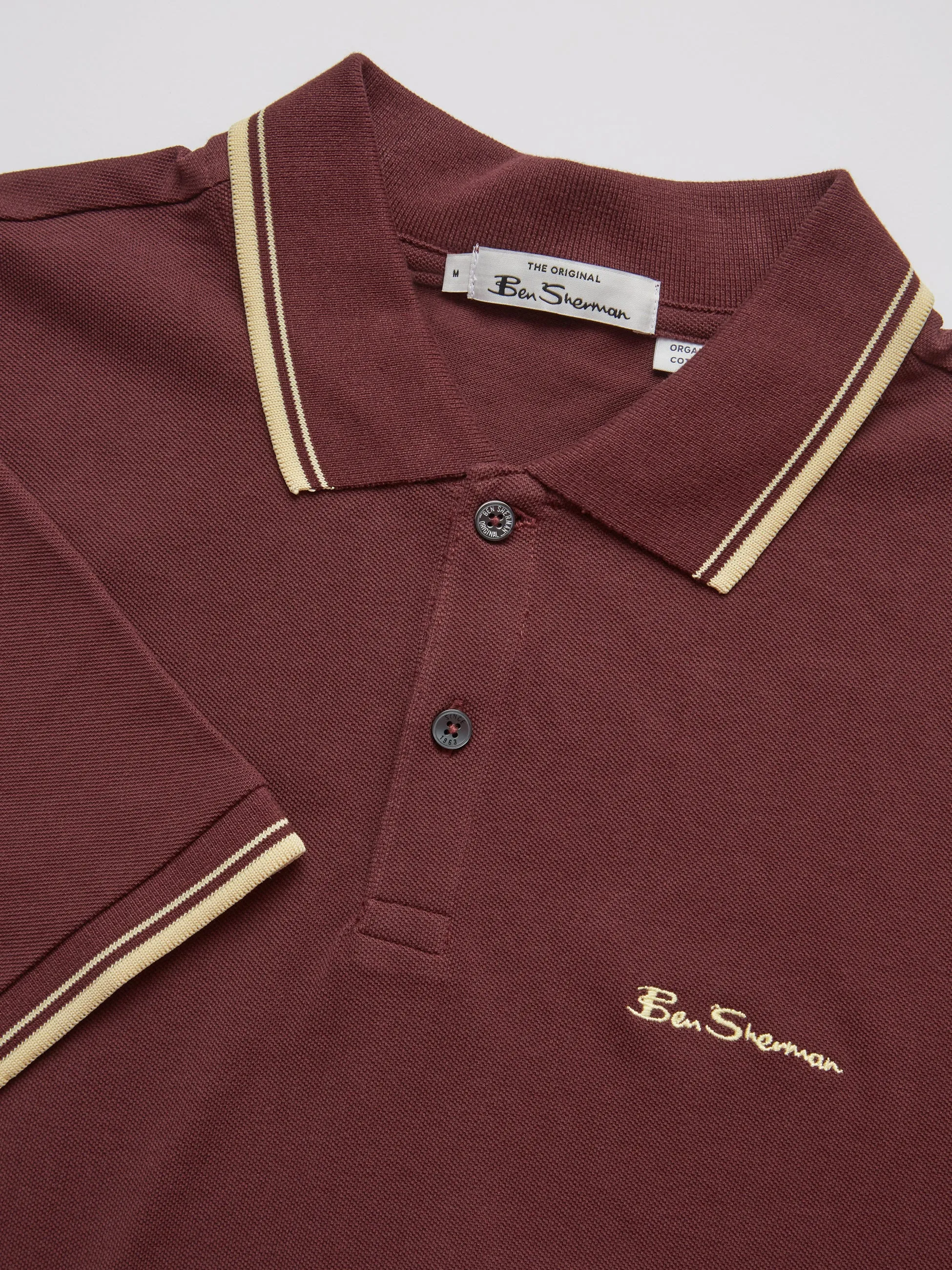 Signature Organic Cotton Polo - Aubergine sold by Ben Sherman