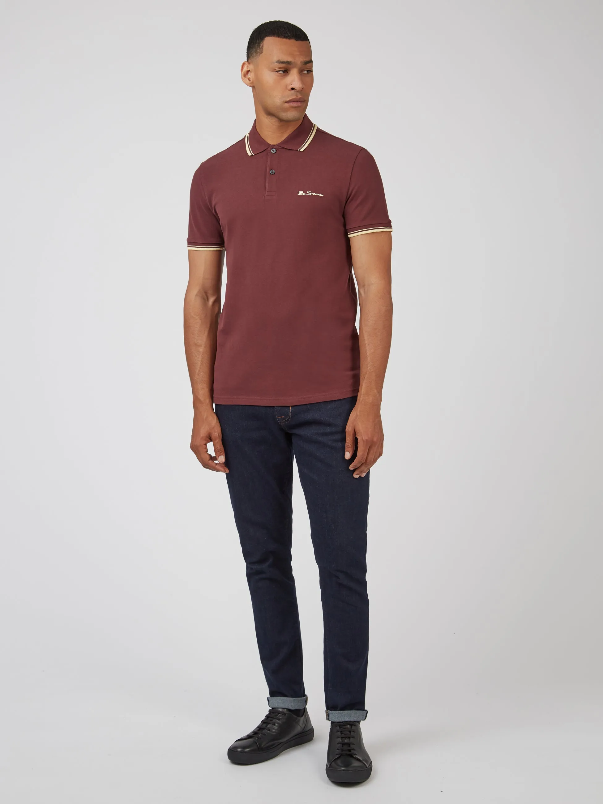 Signature Organic Cotton Polo - Aubergine sold by Ben Sherman product image thumbnail 5