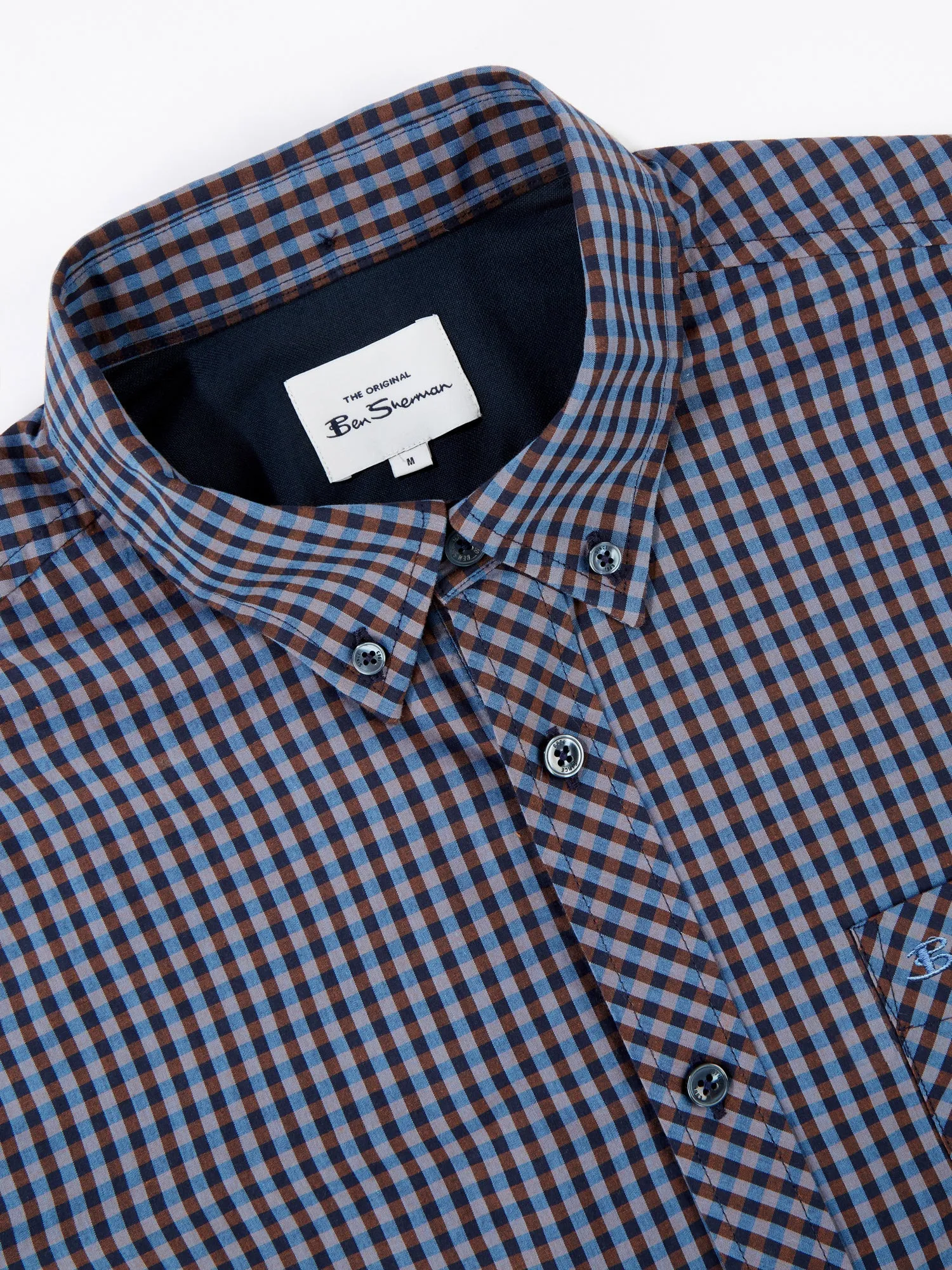 Signature Short-Sleeve Gingham Shirt - Caramel sold by Ben Sherman product image thumbnail 4