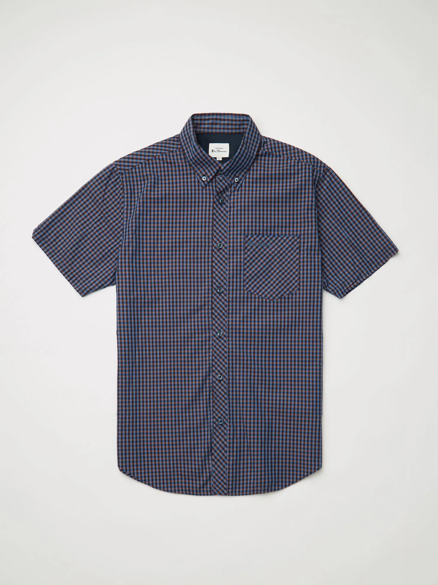 Signature Short-Sleeve Gingham Shirt - Caramel sold by Ben Sherman product image thumbnail 3