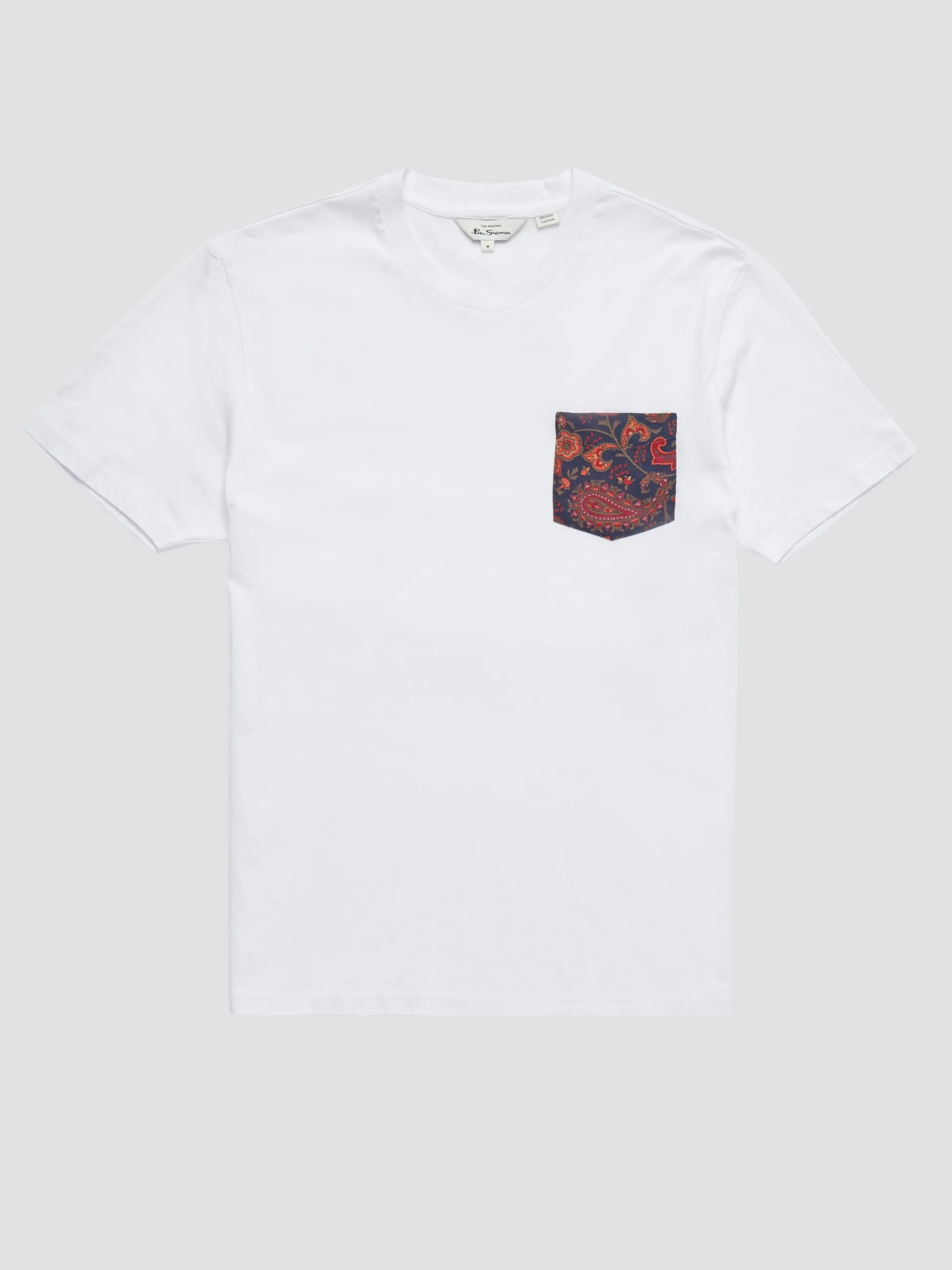 Organic Jersey Paisley Pocket Graphic Tee - White sold by Ben Sherman product image thumbnail 5