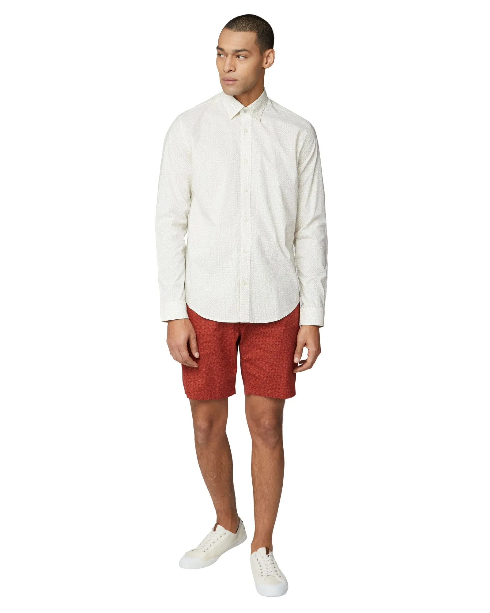 Long-Sleeve Geo Print Shirt - Snow White sold by Ben Sherman product image thumbnail 4