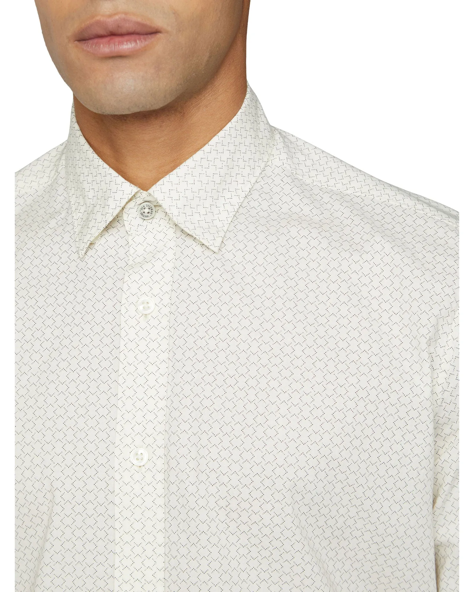 Long-Sleeve Geo Print Shirt - Snow White sold by Ben Sherman product image thumbnail 3