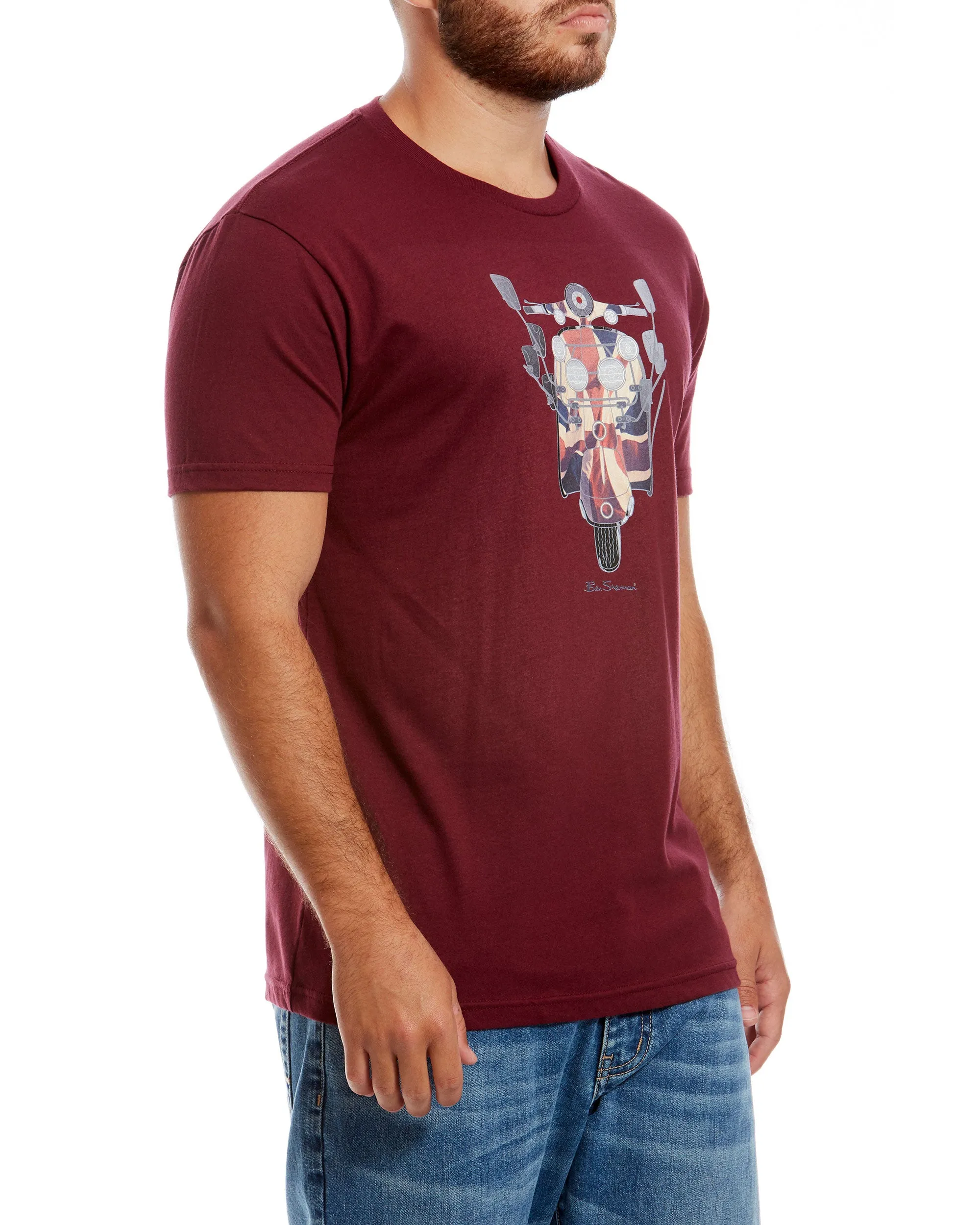 Scooter Flag Graphic Tee - Maroon sold by Ben Sherman product image thumbnail 2