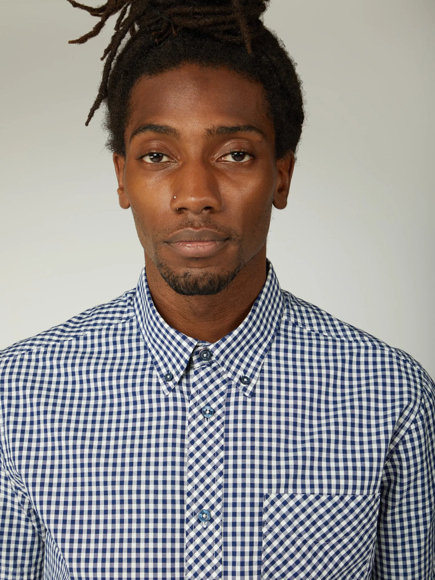 Signature Short-Sleeve Gingham Shirt - Dark Blue sold by Ben Sherman product image thumbnail 3