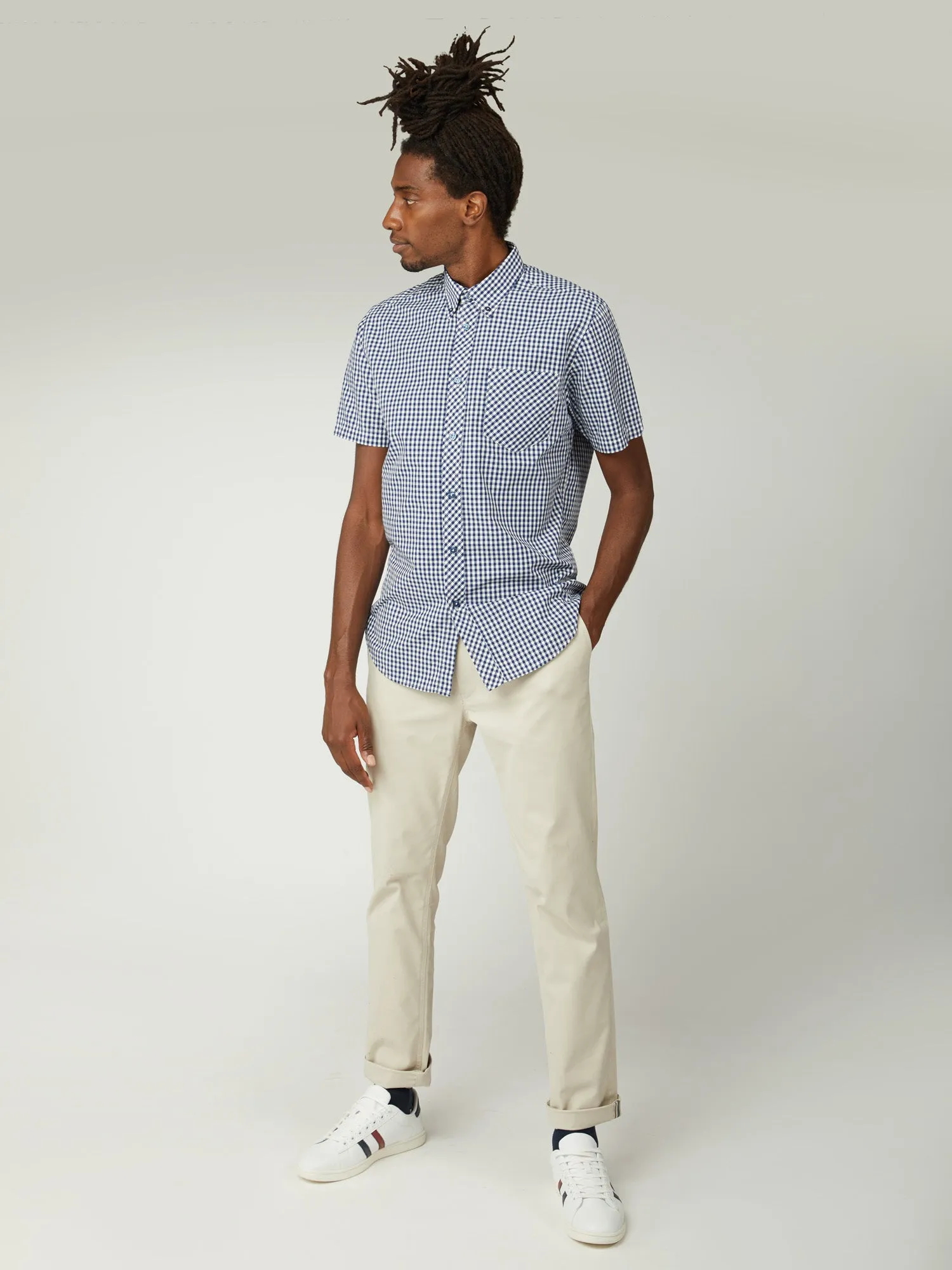 Signature Short-Sleeve Gingham Shirt - Dark Blue sold by Ben Sherman product image thumbnail 5