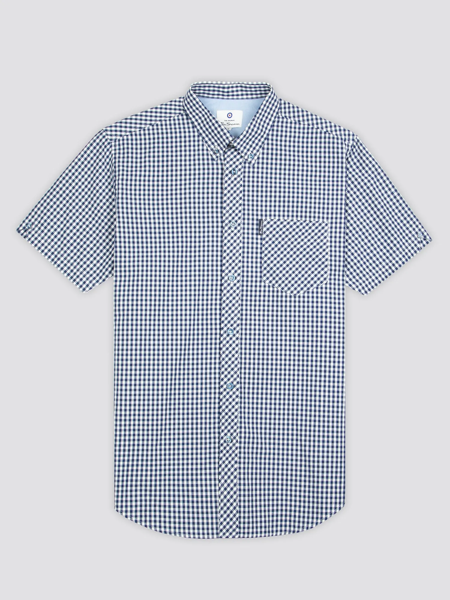 Signature Short-Sleeve Gingham Shirt - Dark Blue sold by Ben Sherman