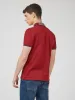Jacquard Check Collar Polo - Red sold by Ben Sherman