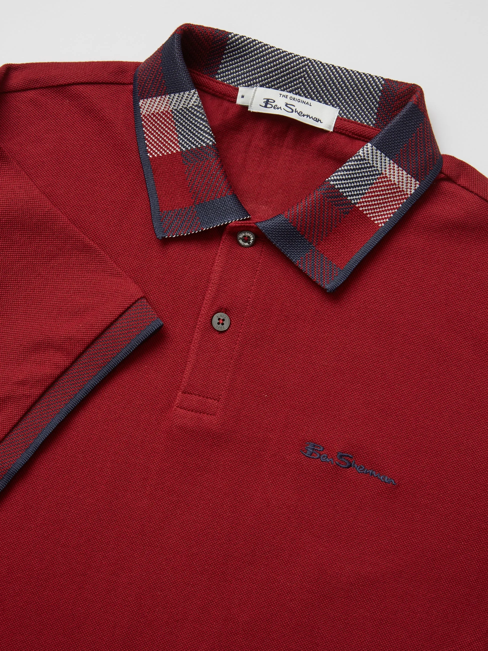 Jacquard Check Collar Polo - Red sold by Ben Sherman product image thumbnail 2