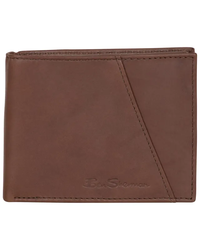 Manchester Full-Grain Cowhide Marble Crunch Leather Bifold Passcase Wallet - Brown made by Heritage