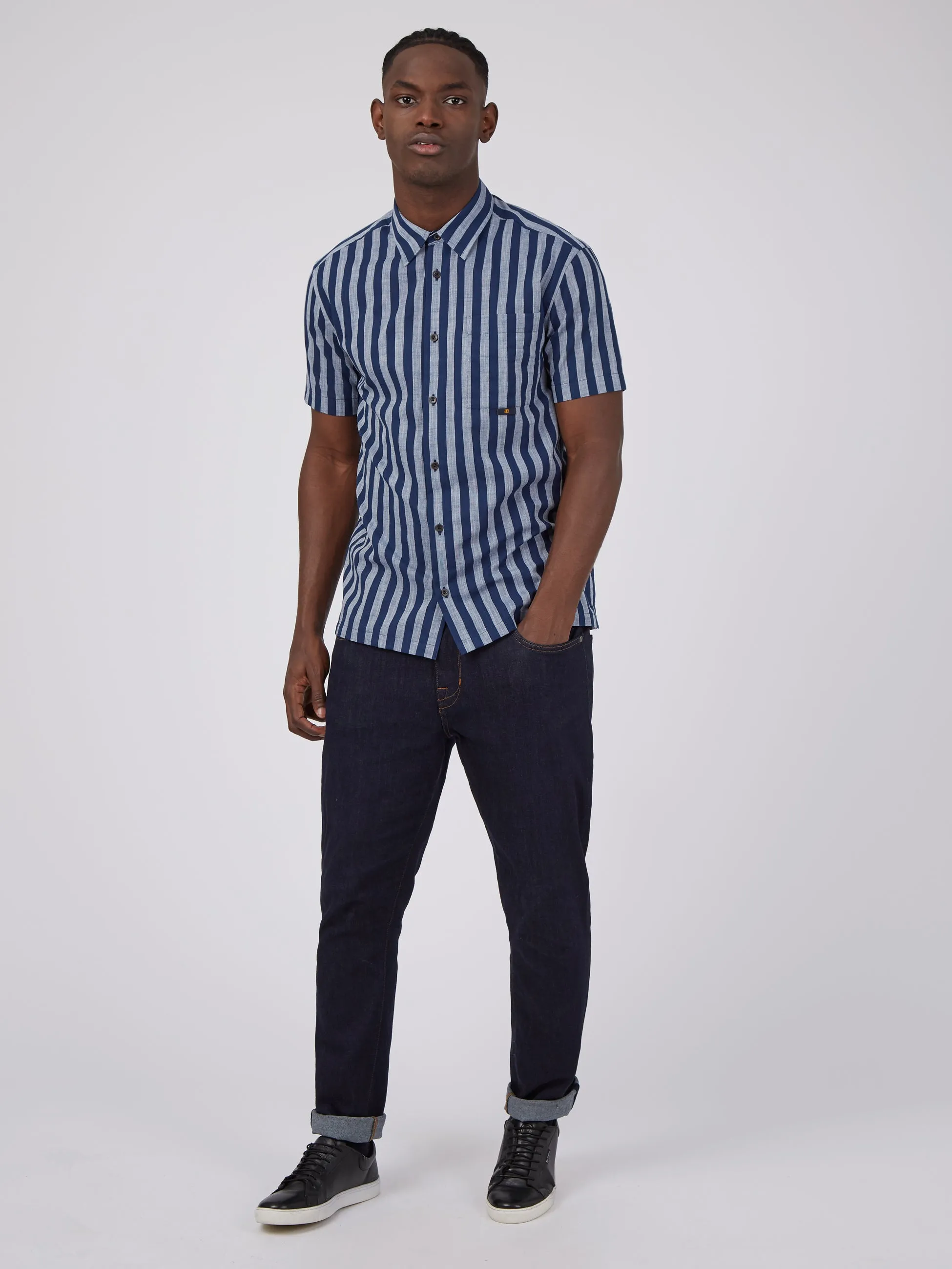 B by Ben Sherman Oxford Candy Stripe Short Sleeve Shirt sold by Ben Sherman product image thumbnail 2