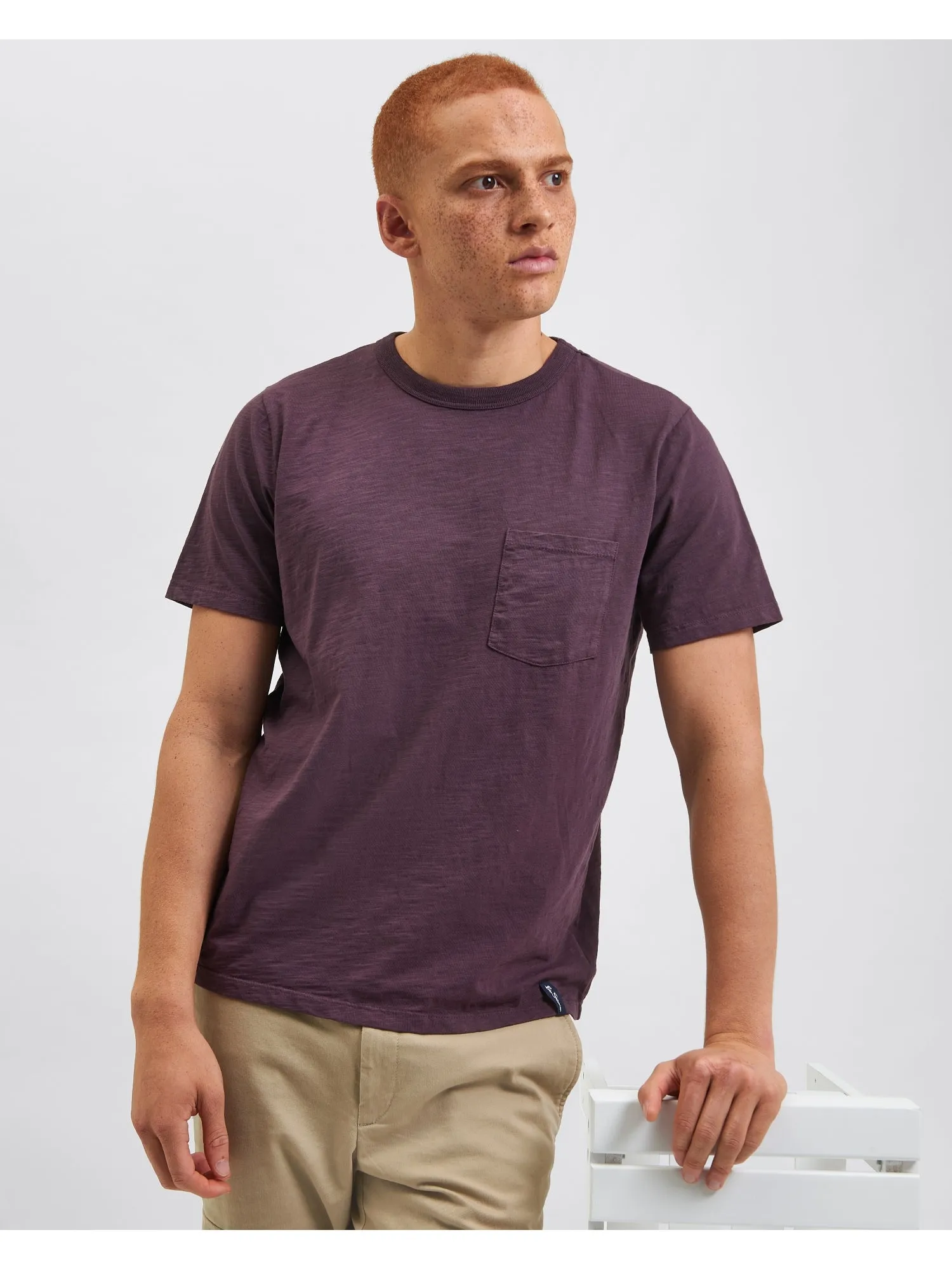 Garment Dye Beatnik T-Shirt - Merlot sold by Ben Sherman