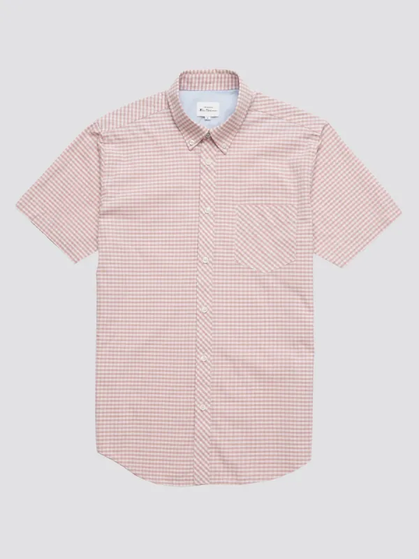 Signature Gingham Short-Sleeve Shirt - Raspberry sold by Ben Sherman