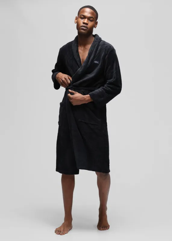 Randol Fleece Knit Robe - Black sold by Ben Sherman