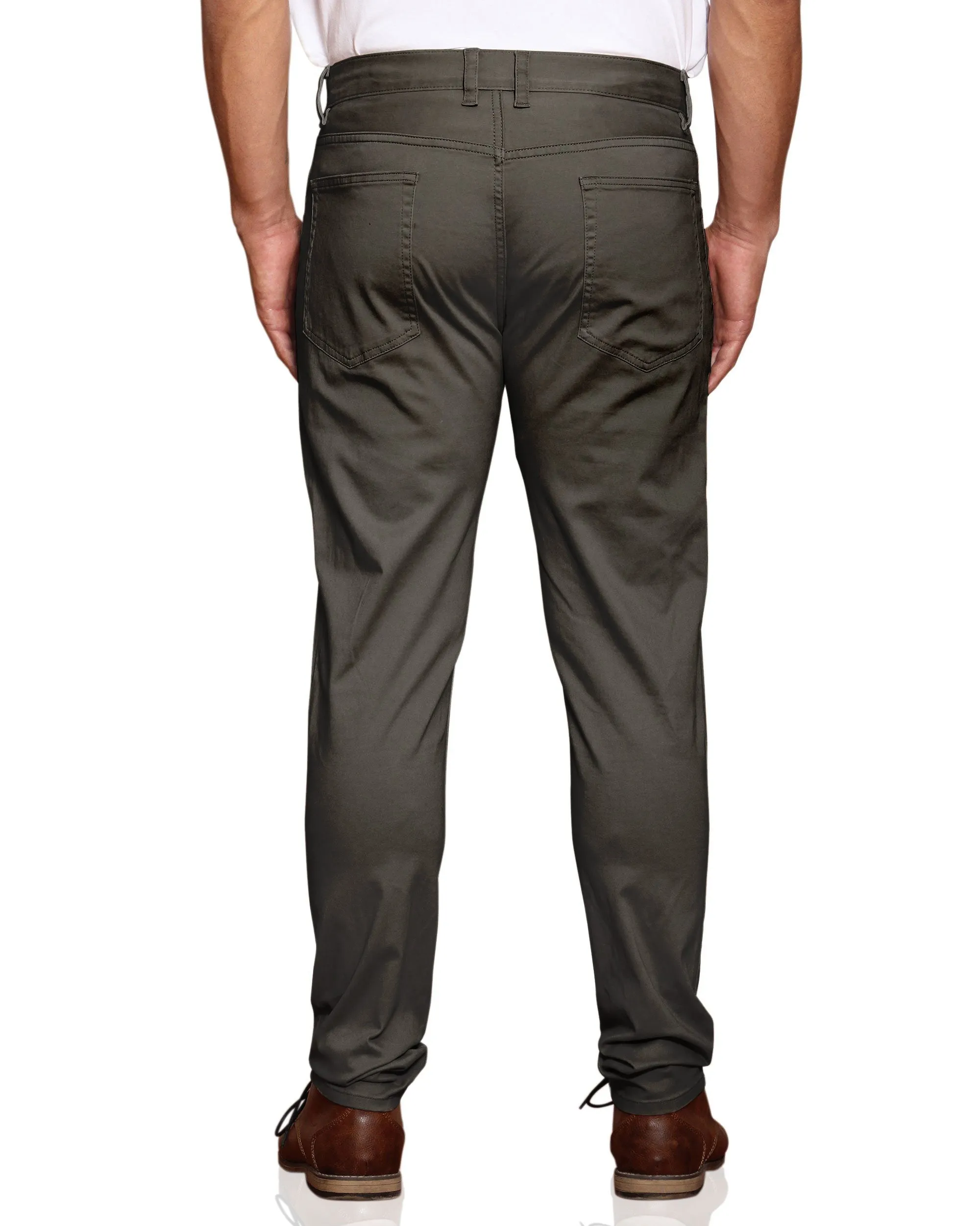 Stretch Sateen Five-Pocket Pant - Moss sold by Ben Sherman product image thumbnail 3