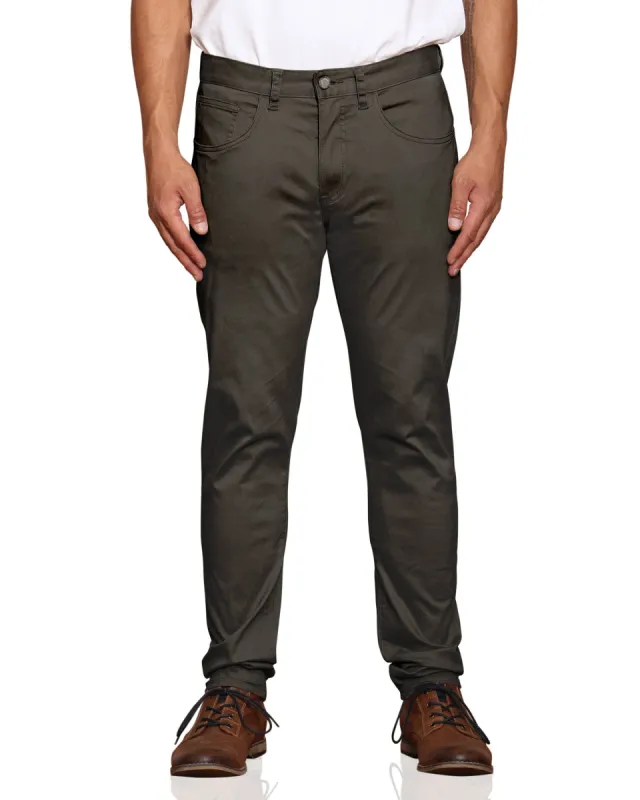 Stretch Sateen Five-Pocket Pant - Moss sold by Ben Sherman