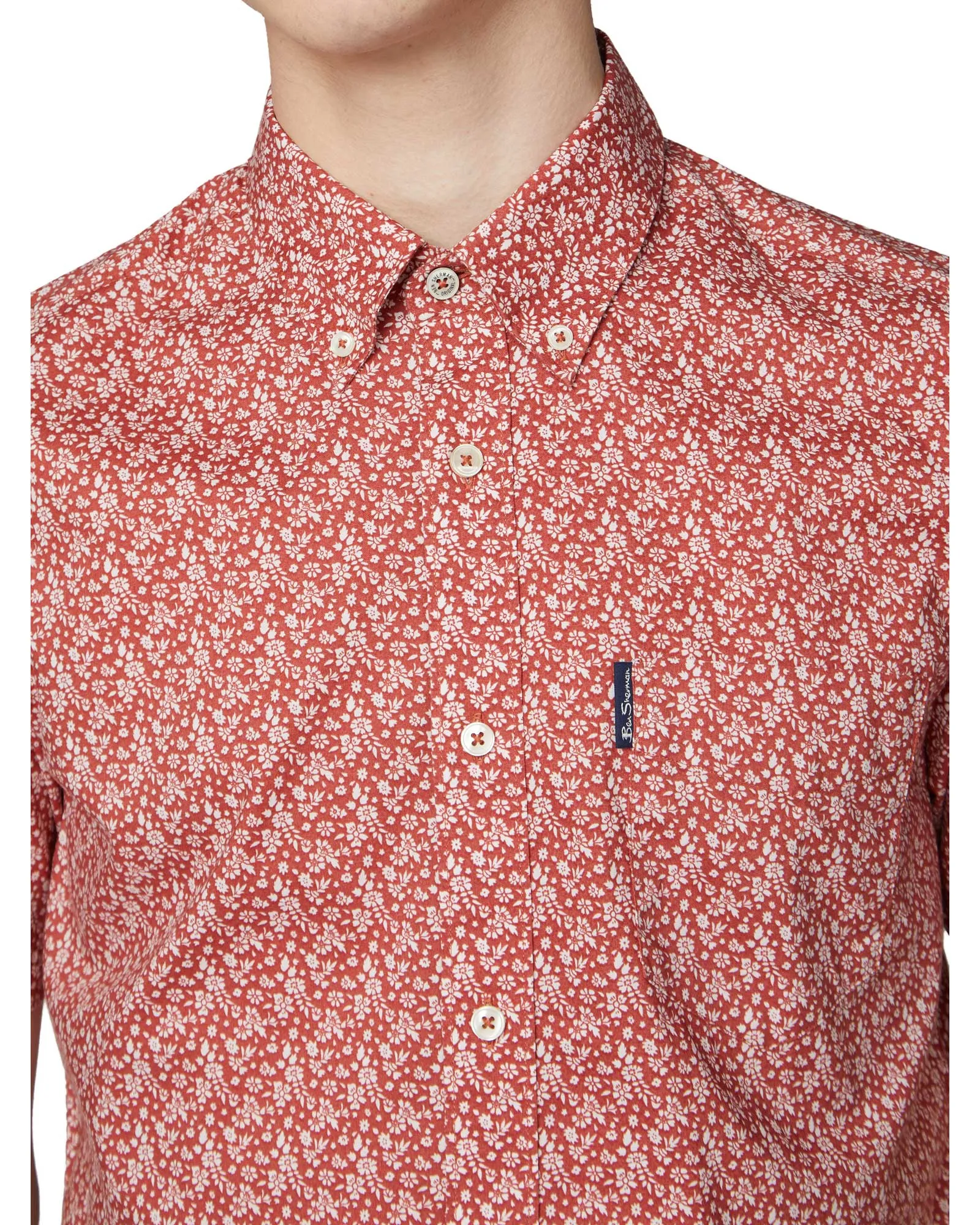 Short-Sleeve Floral Print Shirt - Terracota sold by Ben Sherman product image thumbnail 3