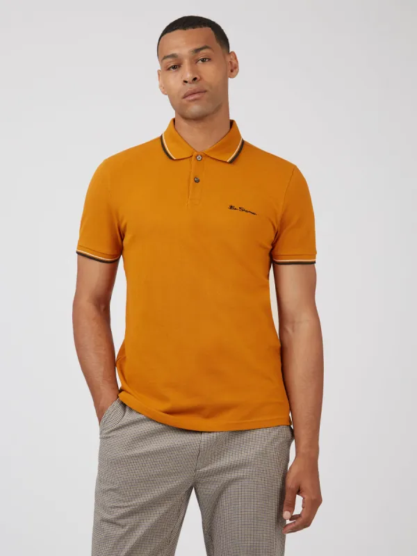 Signature Organic Cotton Polo - Ochre sold by Ben Sherman