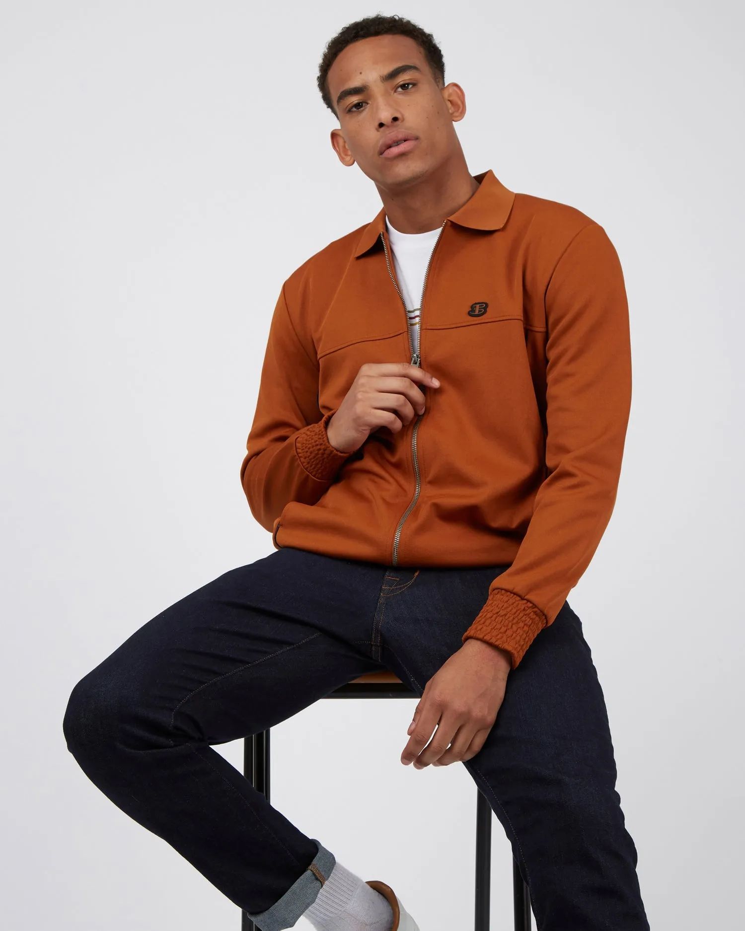 B by Ben Sherman Polo-Collar Zip-Through Jacket - Caramel sold by Ben Sherman product image thumbnail 4