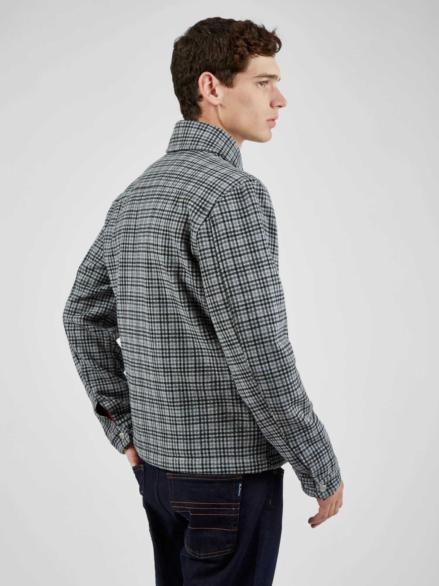 Monochromatic Check Print Jacket - Steel sold by Ben Sherman product image thumbnail 2